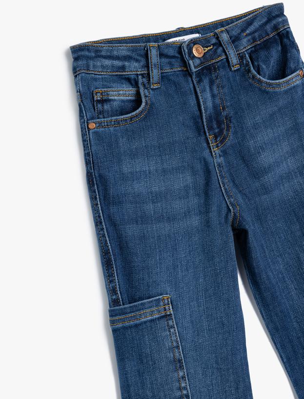 Geniş Paça Kot Pantolon Cepli Pamuklu - Wide Leg Jean_2