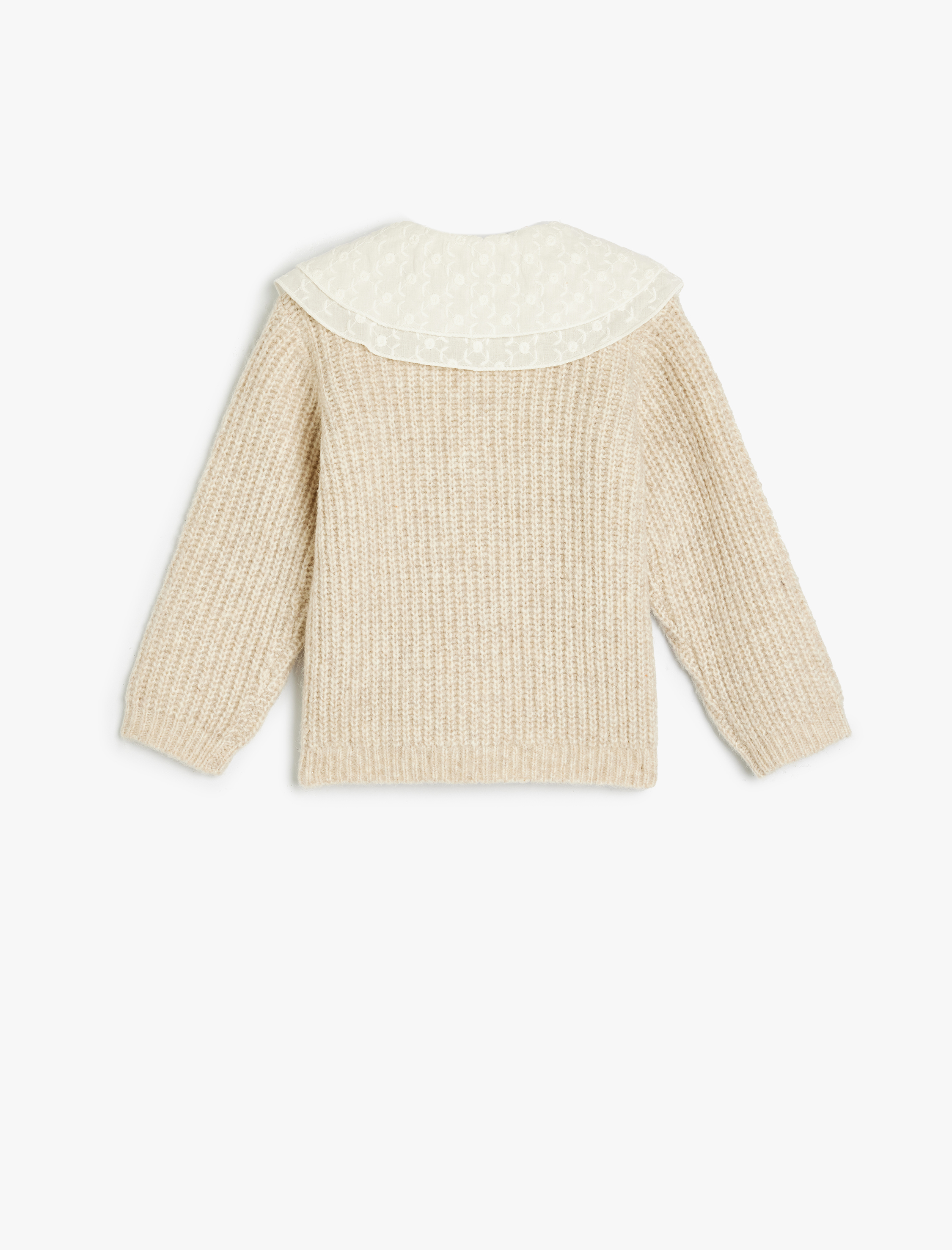 Kız Bebek Basic Triko Hırka Bebe Yaka Düğme Detaylı