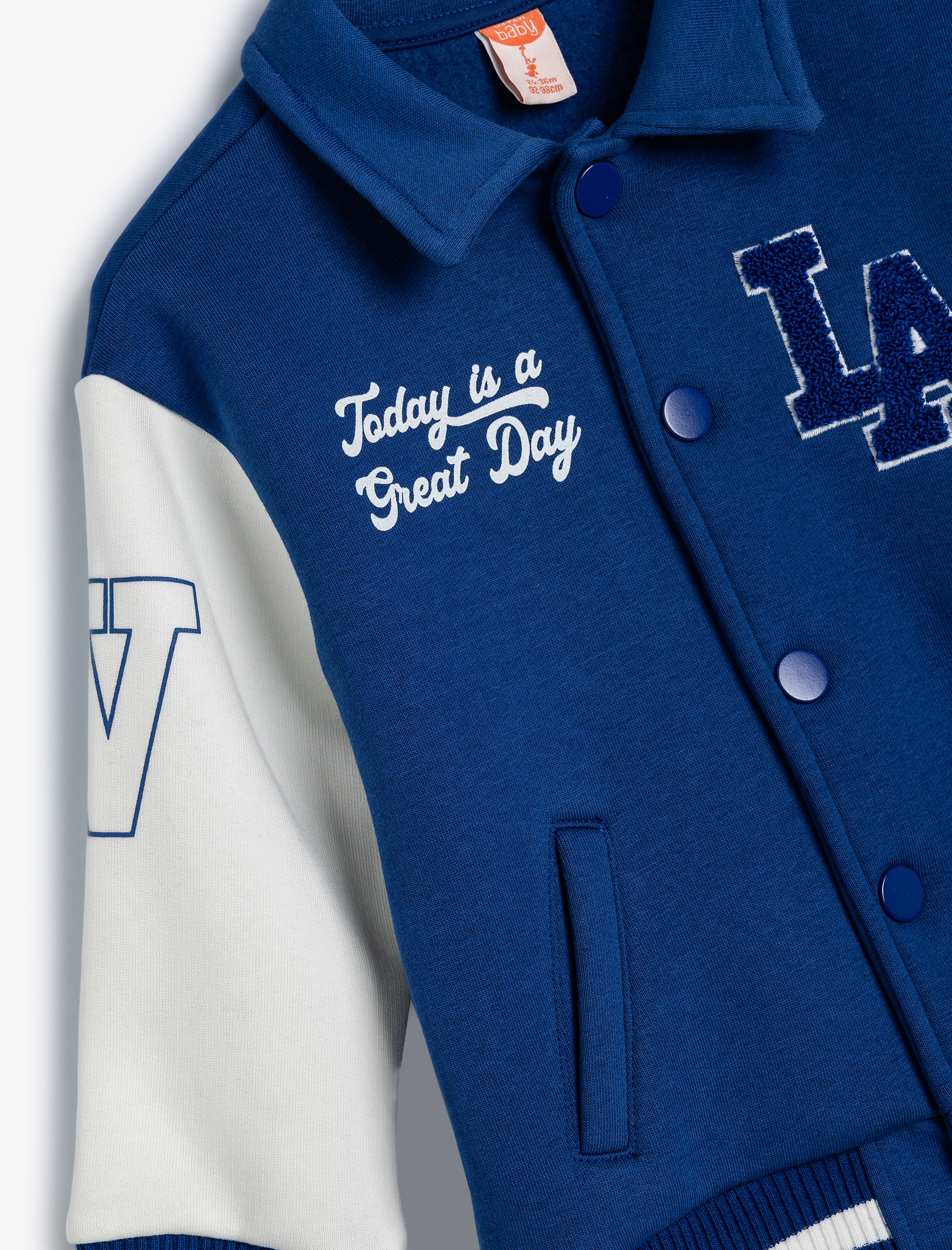  Erkek Bebek Kolej Ceket Renk Bloklu Cepli Şardonlu Çıtçıt Kapamalı Polo Yaka