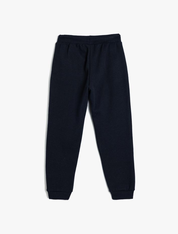 Erkek Çocuk Jogger Eşofman Altı Baskı Detaylı Beli Bağlamalı Cepli