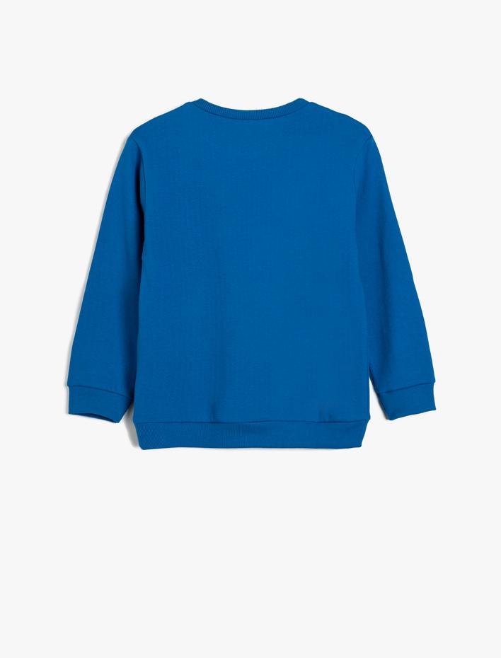 Erkek Çocuk Sweatshirt Uzun Kollu Bisiklet Yaka Futbol Baskılı Şardonlu