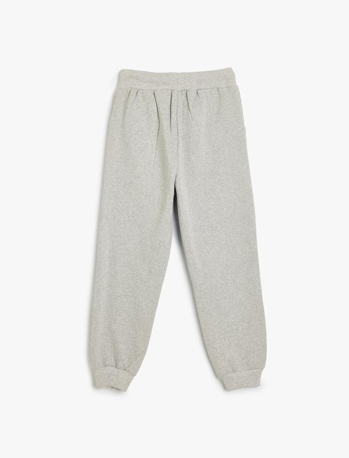 Erkek Çocuk Jogger Eşofman Altı Basketbol Baskılı Beli Bağlamalı Cepli Şardonlu