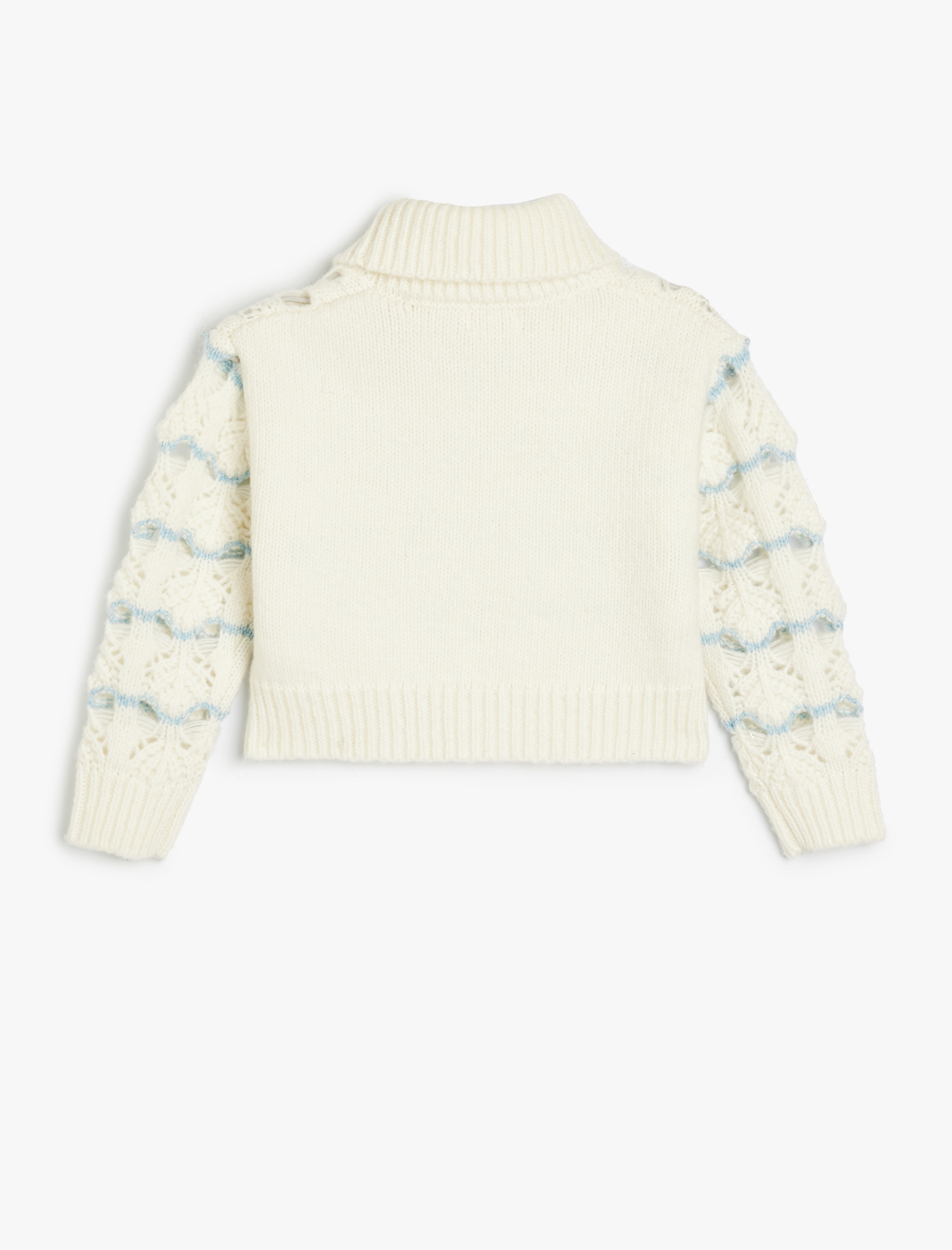 Kız Çocuk Uzun Kollu Balıkçı Yaka Crop Kazak