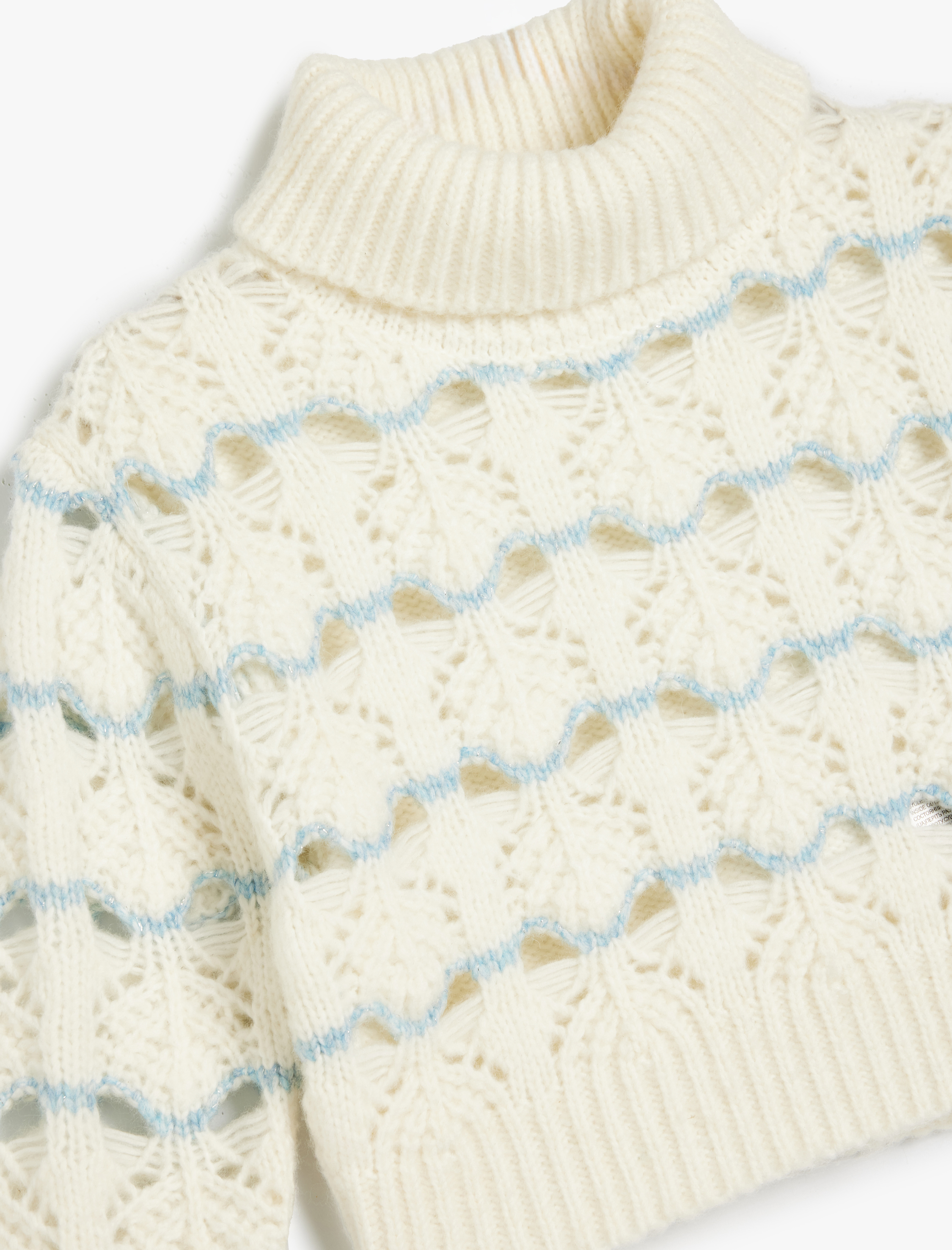 Kız Çocuk Uzun Kollu Balıkçı Yaka Crop Kazak