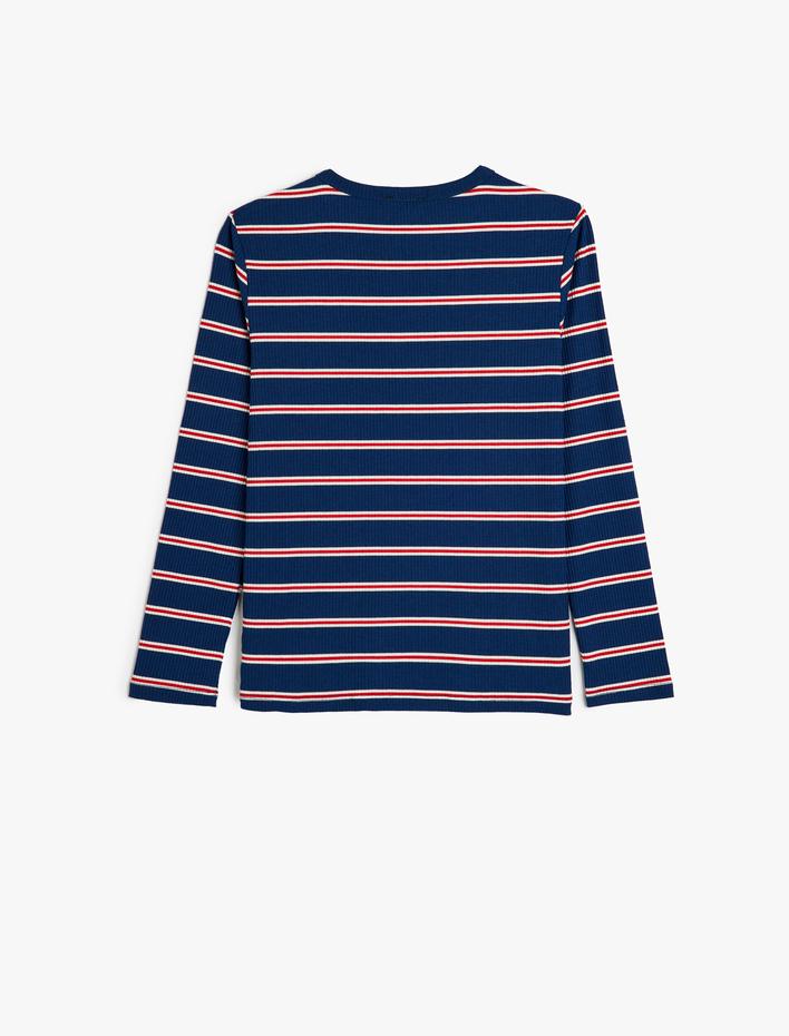 Kız Çocuk Tişört Uzun Kollu Bisiklet Yaka Kaşkorse