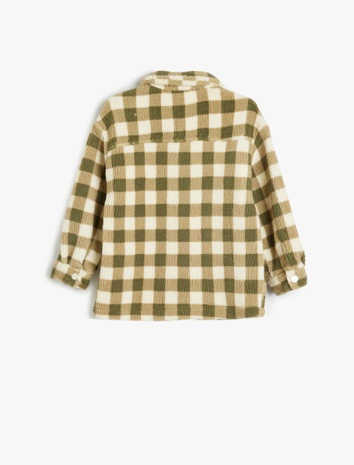 Erkek Çocuk Ekose Polar Gömlek Ceket Cepli