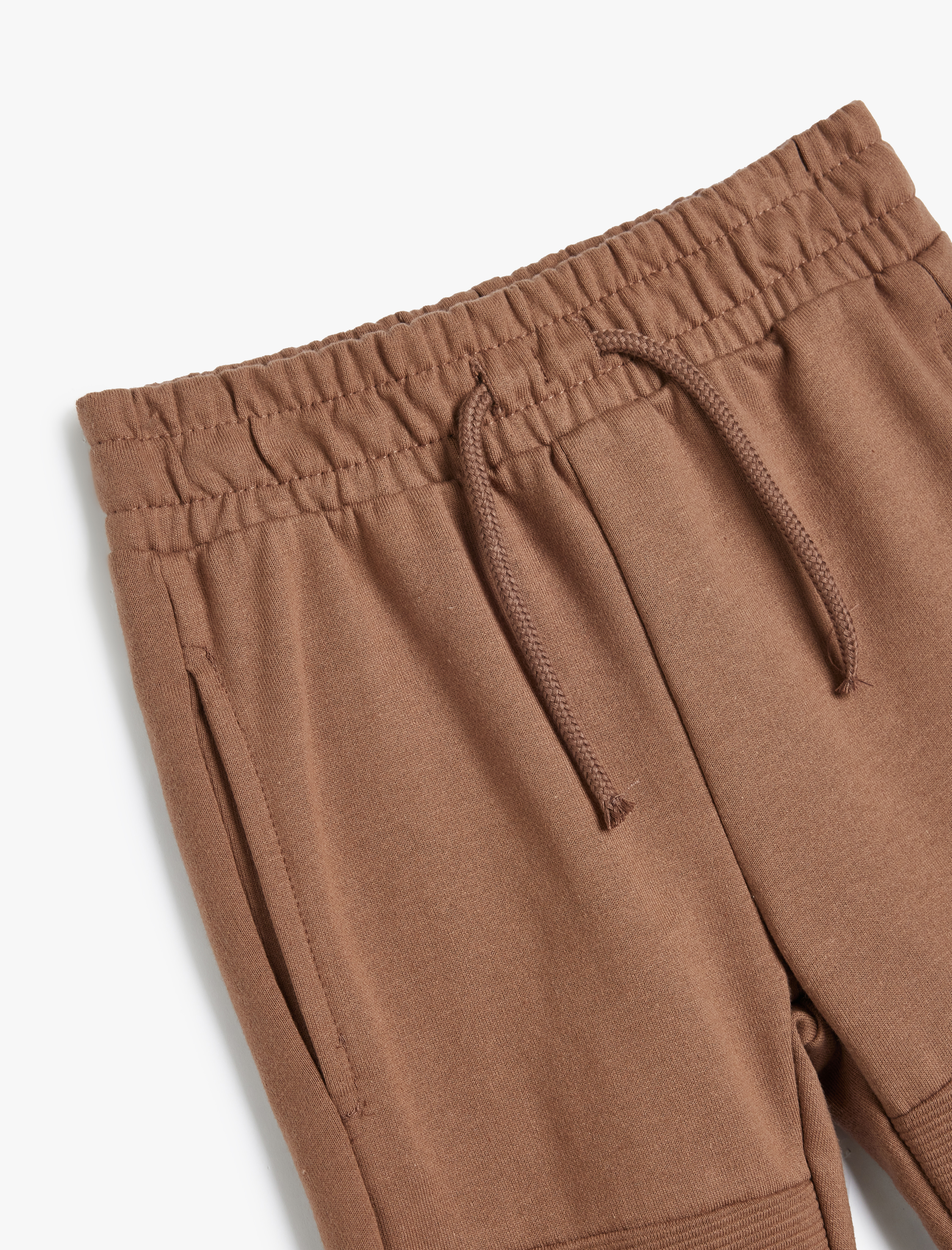  Erkek Bebek Pamuklu Beli Bağlamalı Cep Detaylı Şardonlu Eşofman Altı