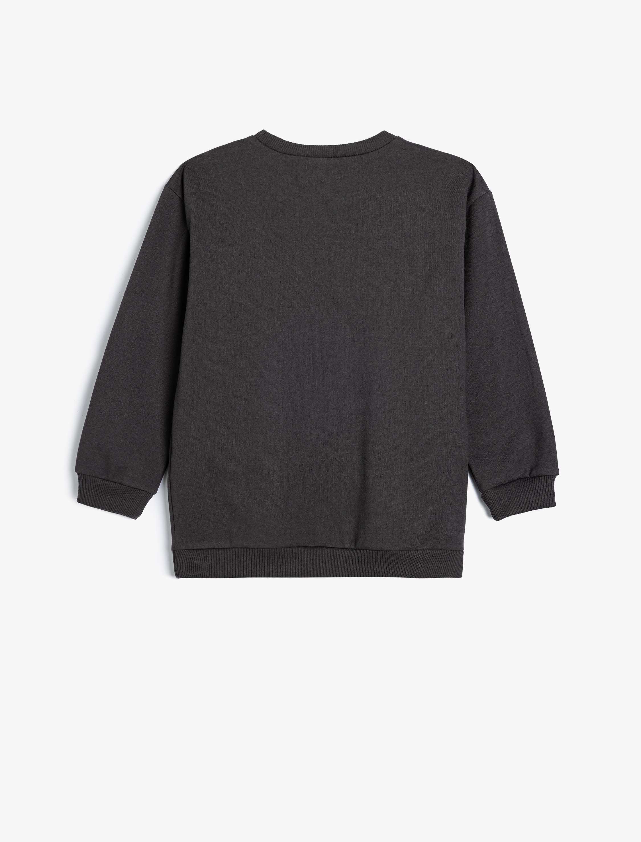  Erkek Çocuk Kuru Kafa Baskılı Uzun Kollu Bisiklet Yaka Şardonlu Sweatshirt