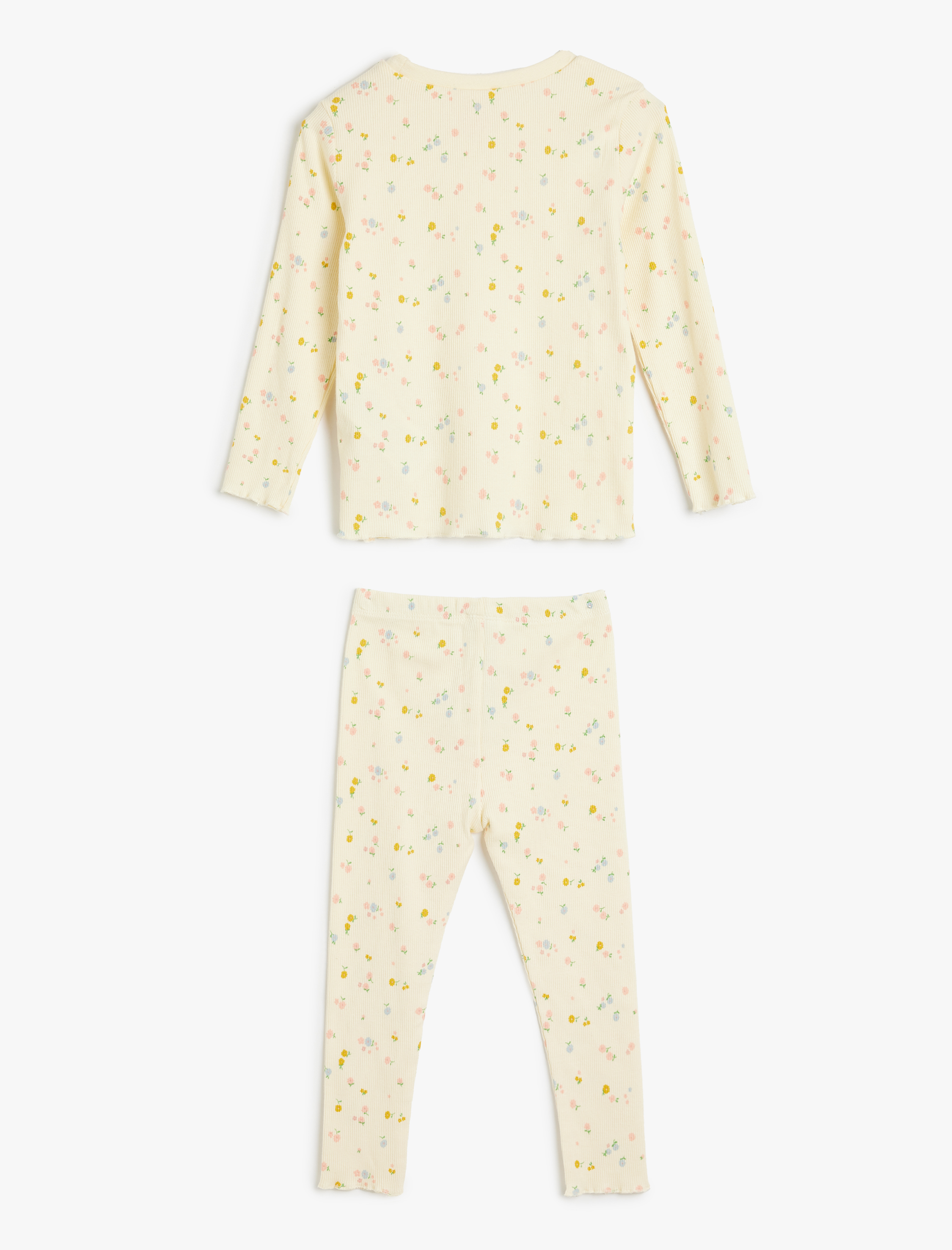  Kız Bebek 2'li Takım Ribanalı Yumuşak Dokulu Pamuklu