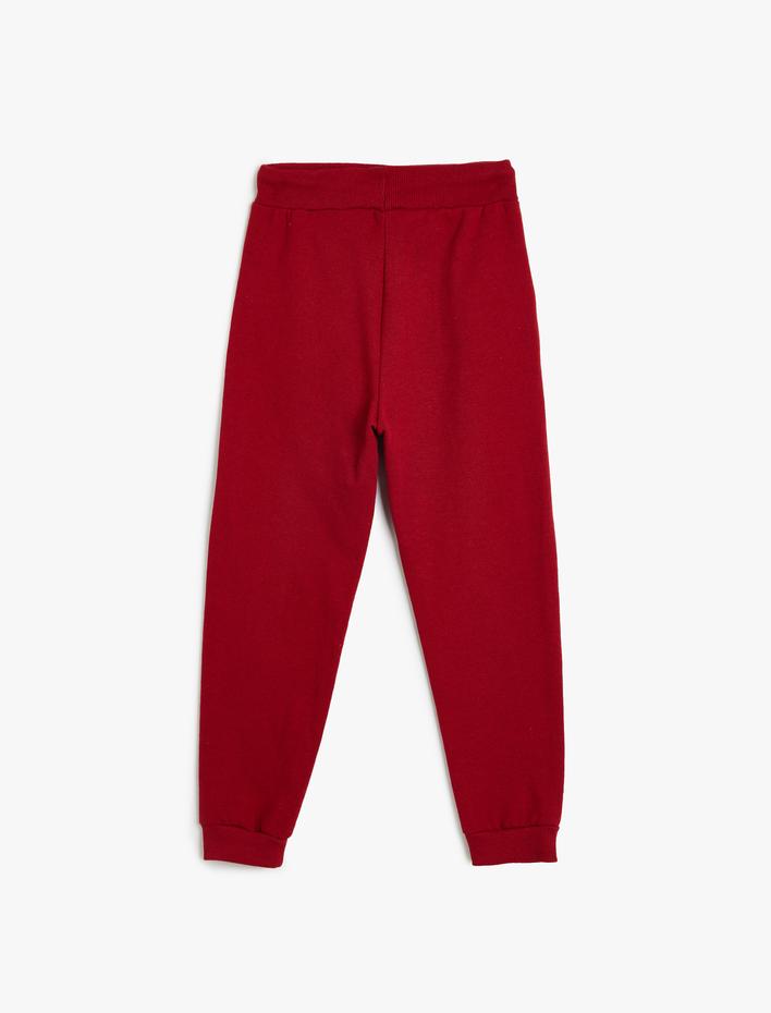 Erkek Çocuk Jogger Eşofman Altı Slogan Baskılı Cepli Beli Bağlamalı Şardonlu