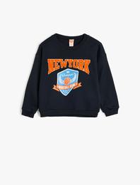 Sweatshirt Basketbol Baskılı Uzun Kollu Bisiklet Yaka