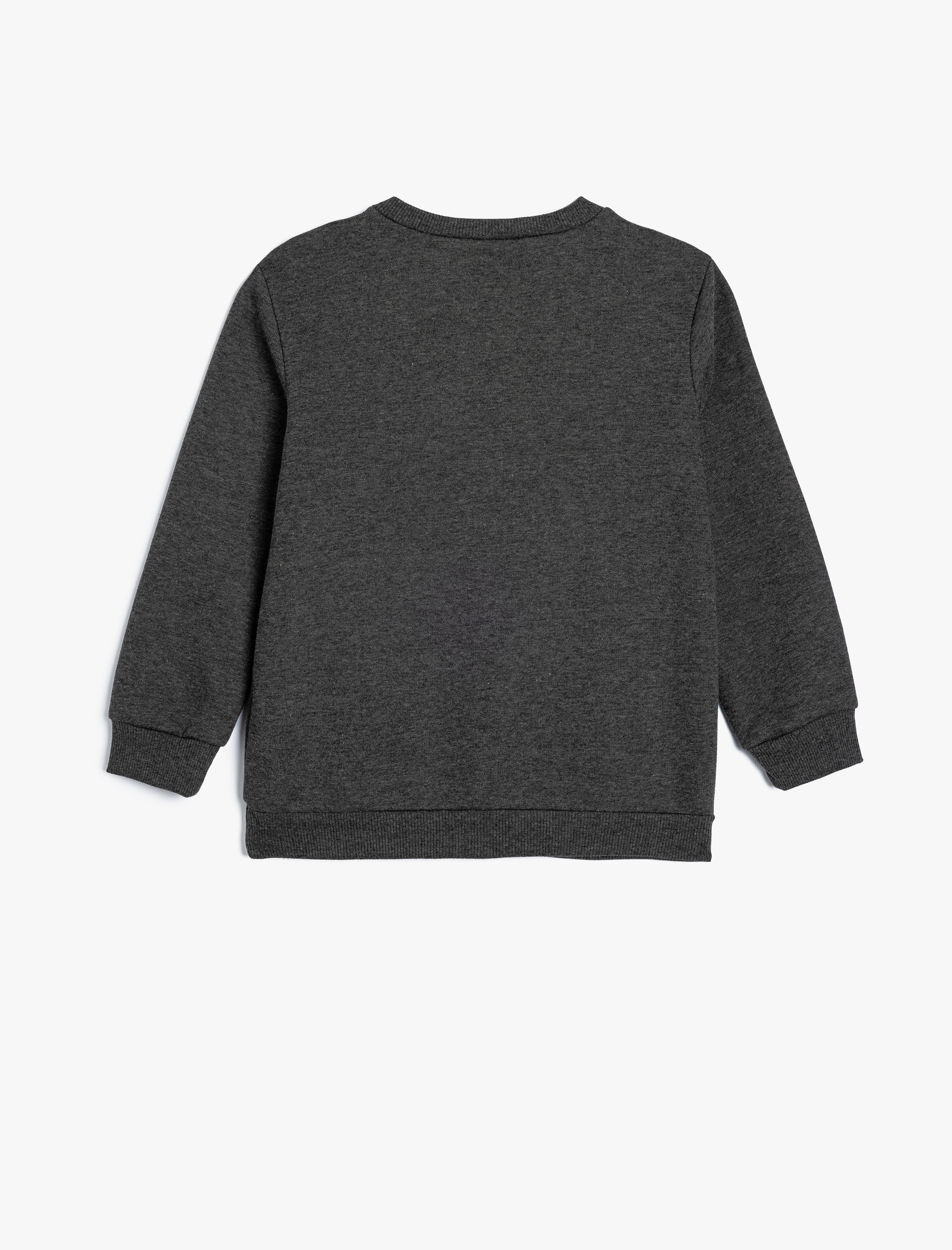  Erkek Çocuk Slogan Baskılı Uzun Kollu Bisiklet Yaka Şardonlu Sweatshirt