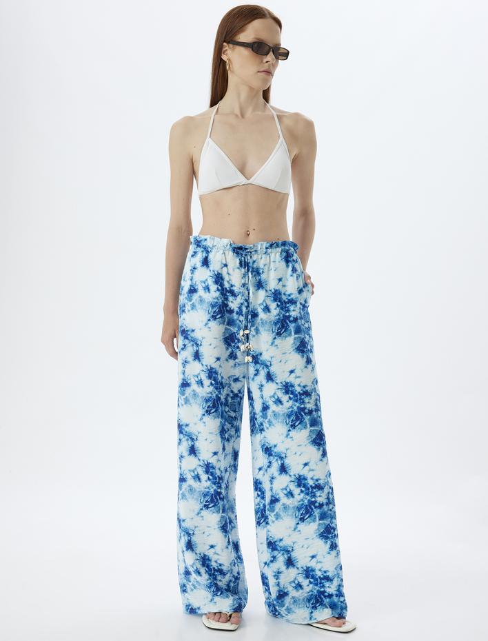  Koton X Şahika Ercümen - Viskon Pantolon Batik Desenli Bol Paça