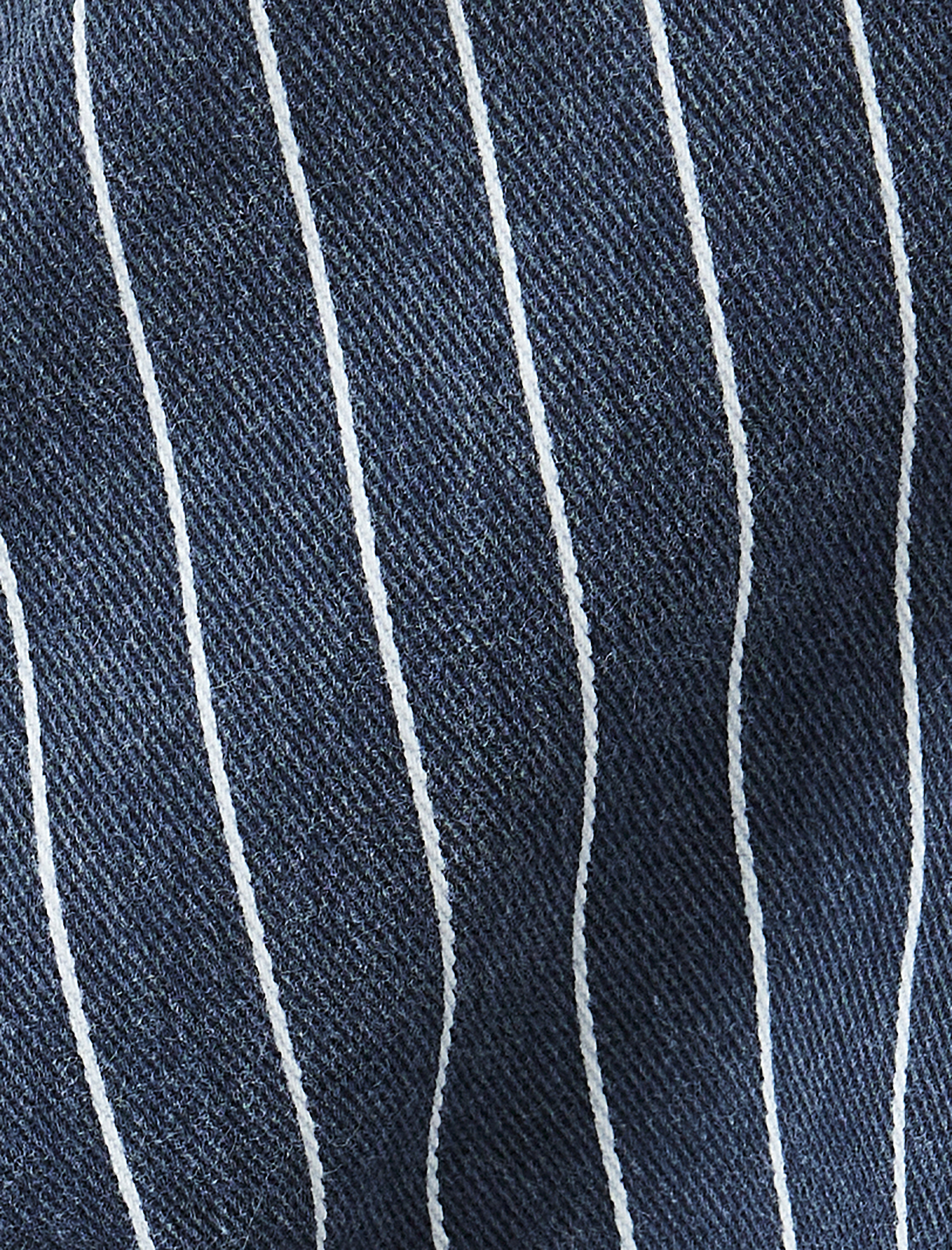   Çizgili Kot Pantolon Düğmeli Düz Paça Pamuklu - Longer Straight Jeans