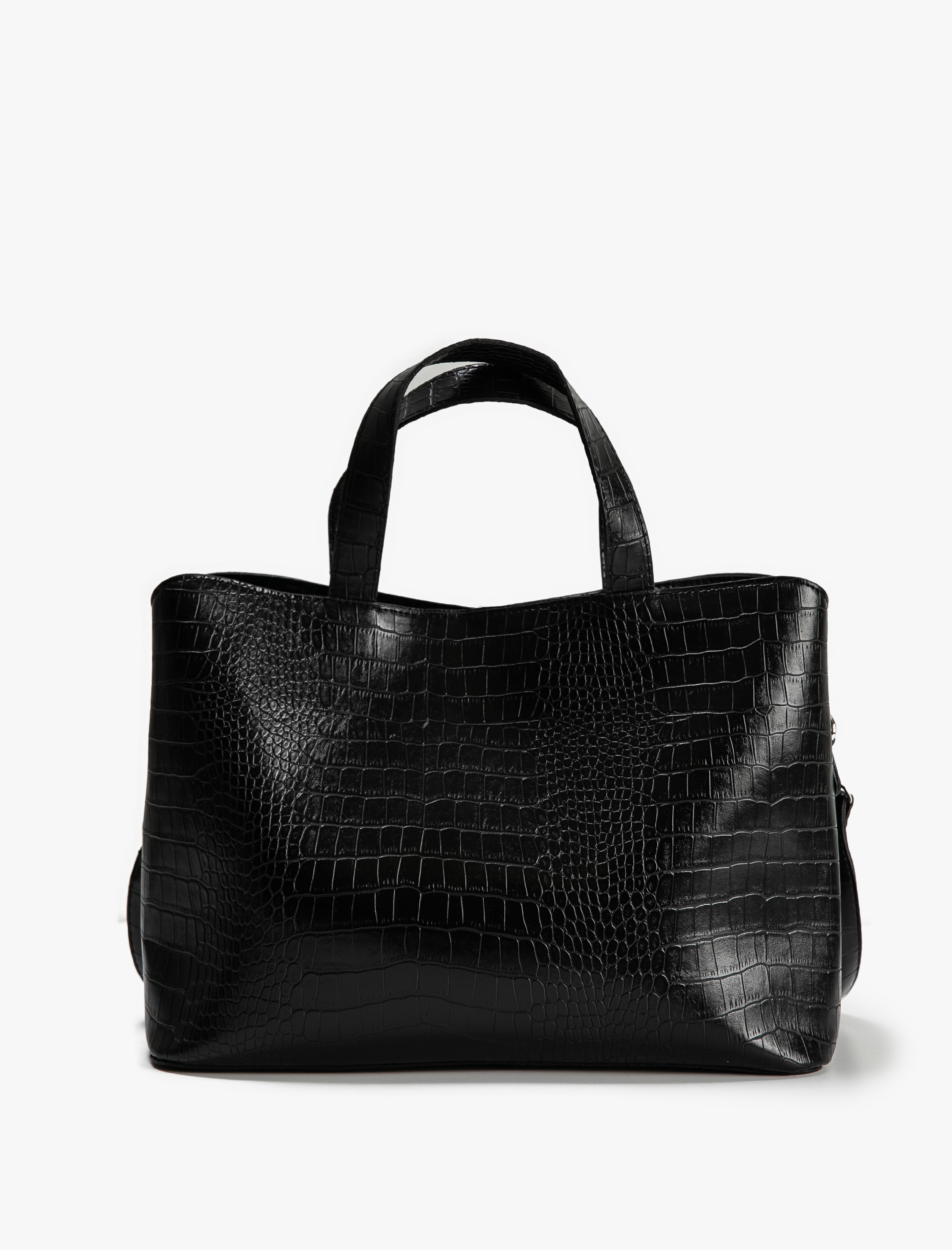  Kadın Portföy Çanta Kroko Suni Deri Saplı Çıkarılabilir Askı Detaylı