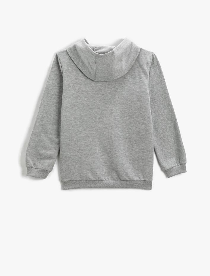 Erkek Çocuk Kapşonlu Sweatshirt Batman Baskılı Lisanslı Uzun Kollu