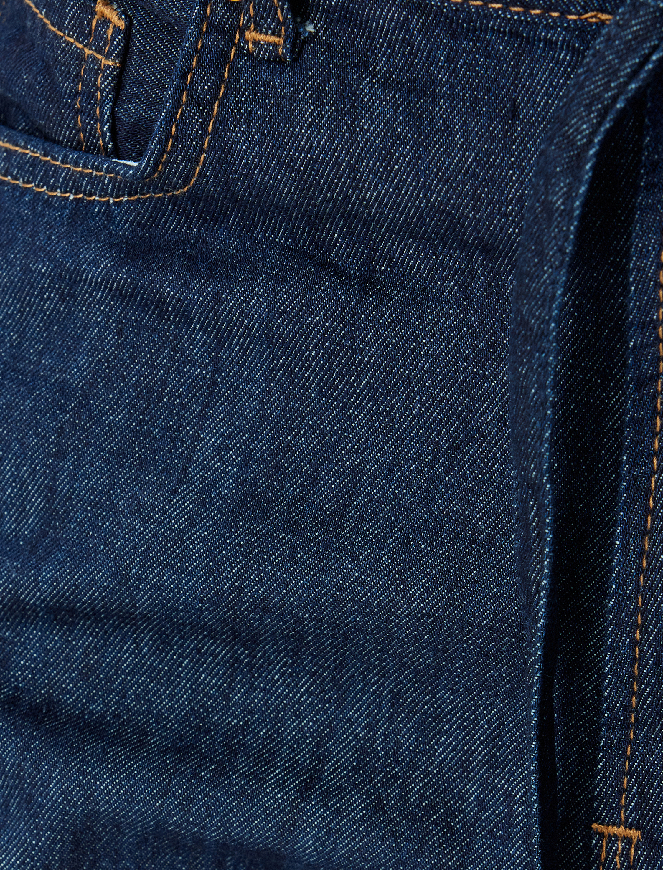   Oversize Kot Pantolon Kemer Detaylı Cepli Bol Paça - Balon Fit Jean