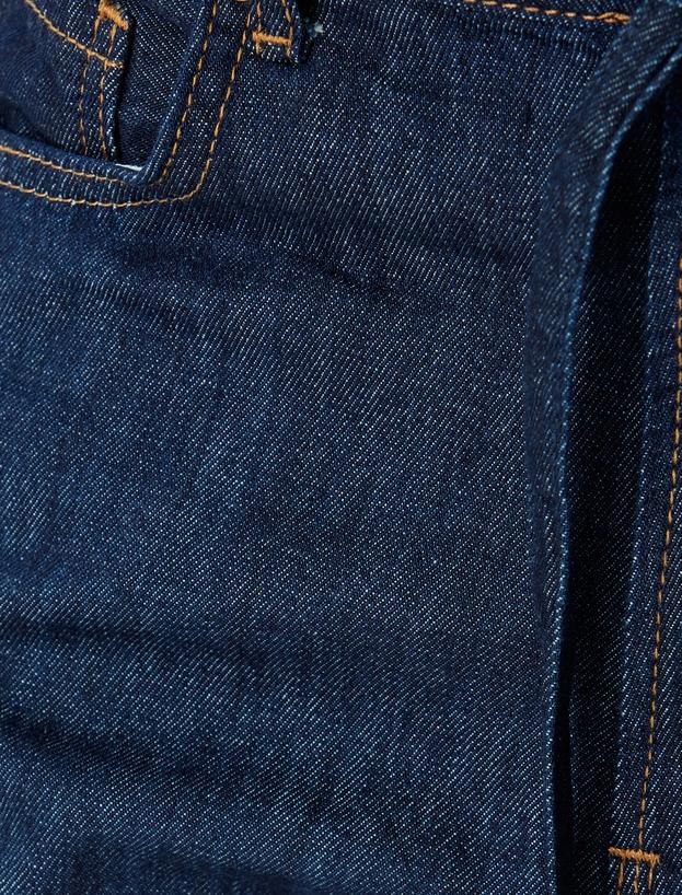 Oversize Kot Pantolon Kemer Detaylı Cepli Bol Paça - Balon Fit Jean_5