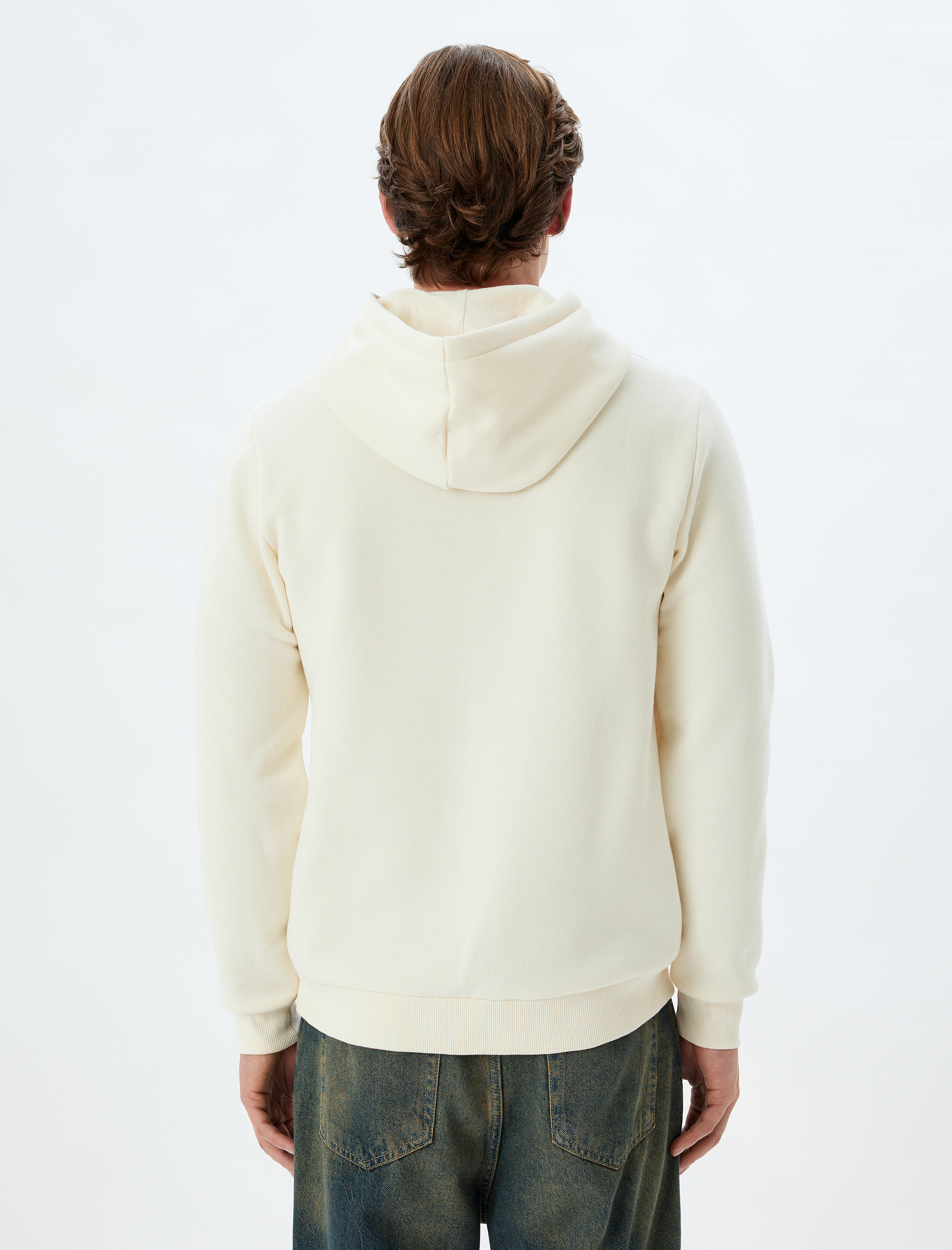   Şardonlu Pamuk Karışımlı Basic Kapşonlu Sweatshirt