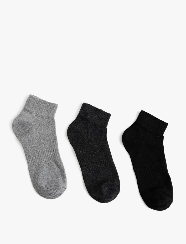 Erkek 3'lü Patik Çorap Seti Pamuk Karışımlı