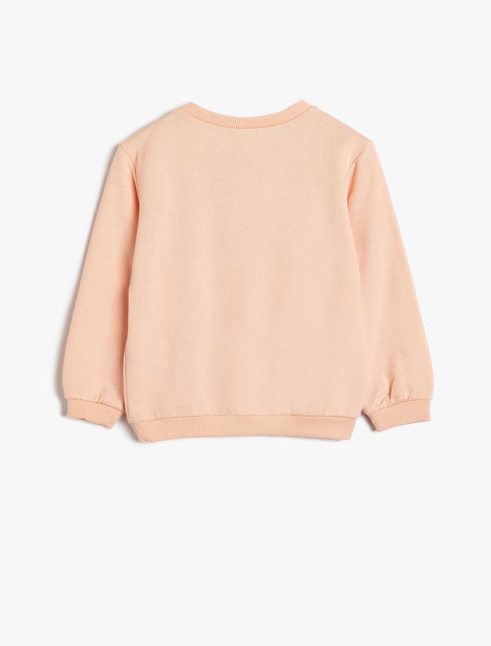 Kız Bebek Dinozor Baskılı Uzun Kollu Sweatshirt