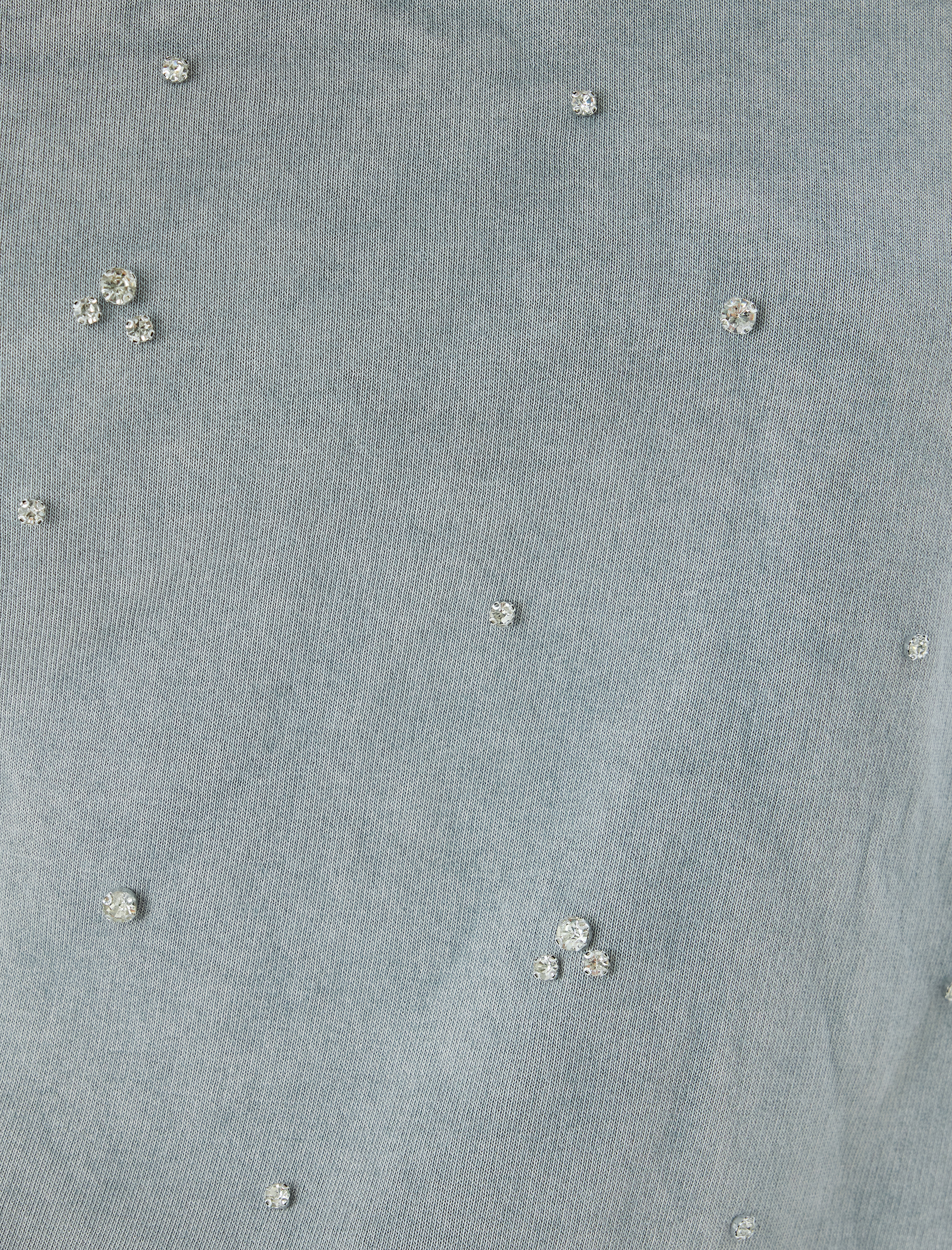   Şardonlu Oversize Bisiklet Yaka Taş Detaylı Sweatshirt