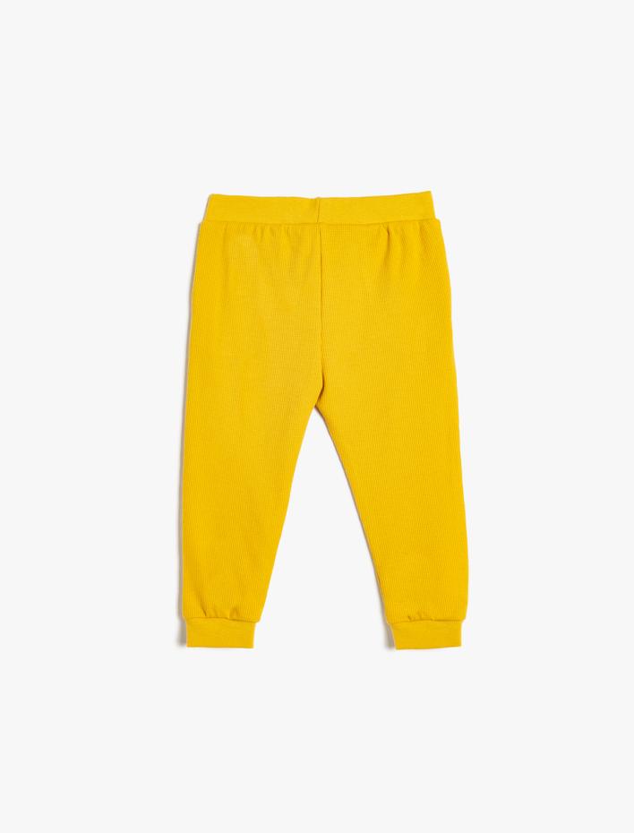 Erkek Bebek Basic Eşofman Altı Dokulu Beli Bağlamalı Pamuklu