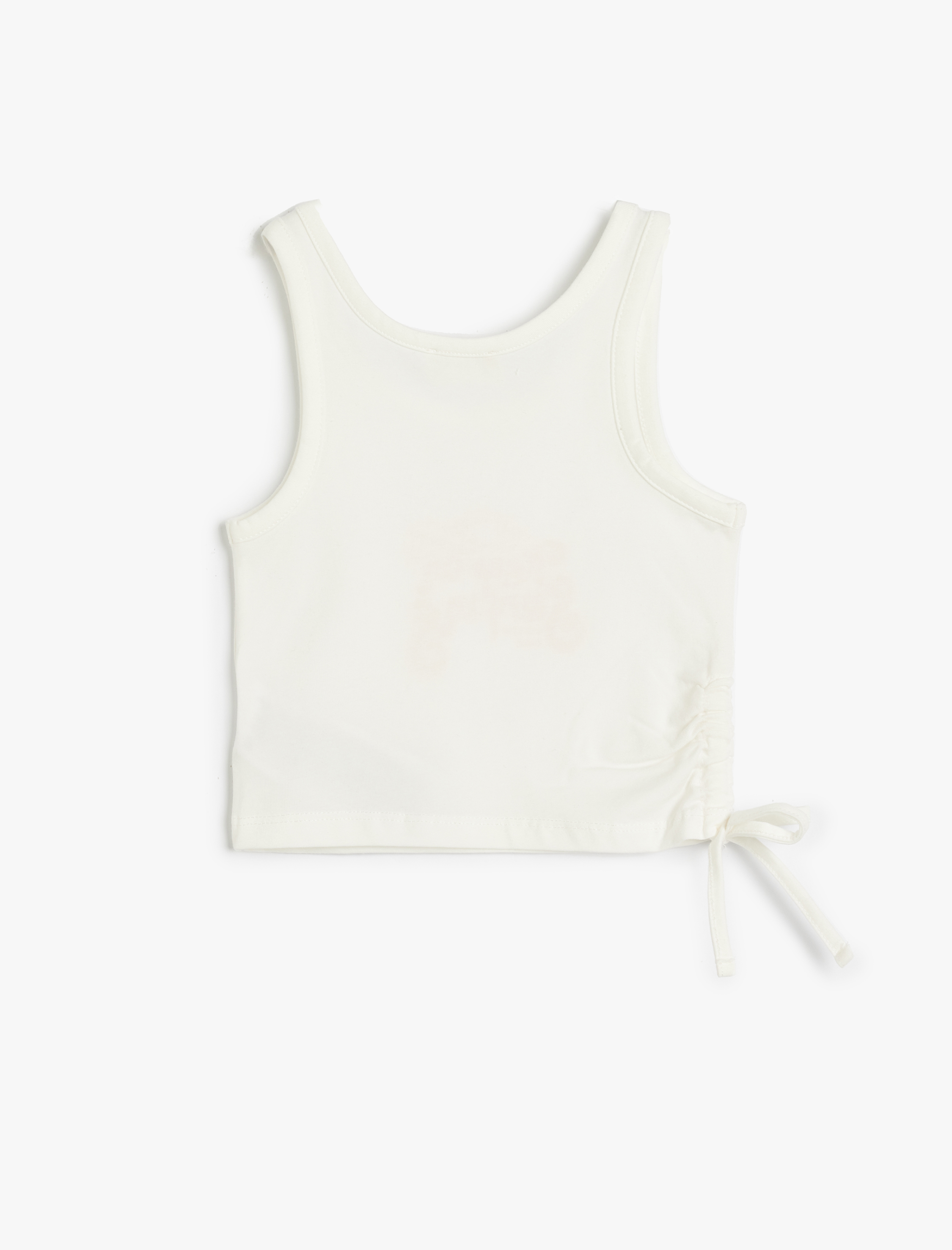  Kız Çocuk Atlet Kolsuz Yuvarlak Yaka Sörf Baskılı Pamuklu