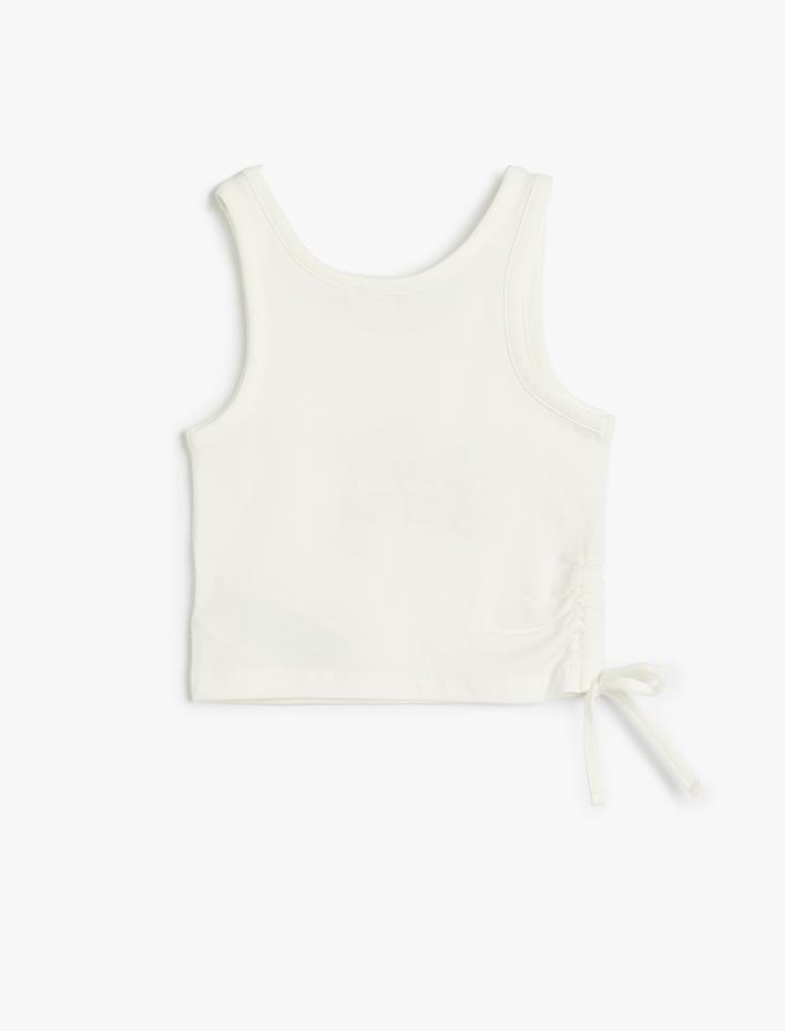 Kız Çocuk Atlet Kolsuz Yuvarlak Yaka Sörf Baskılı Pamuklu