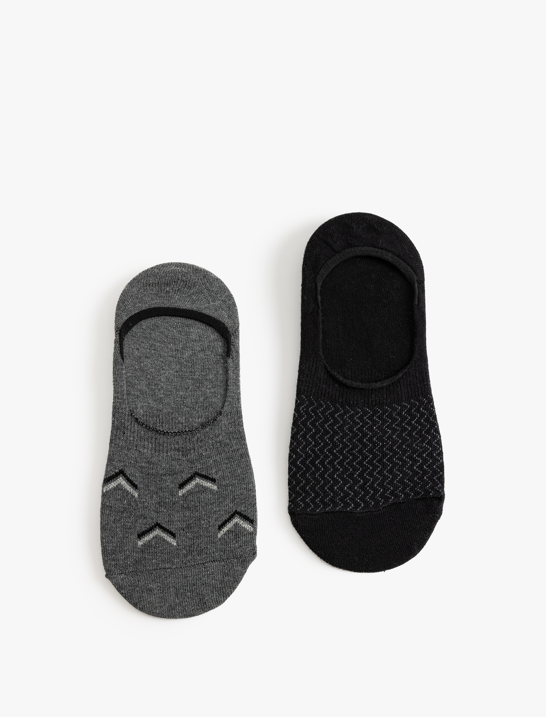 Erkek Babet Çorap Seti 2'li Geometrik Desenli Pamuk Karışımlı