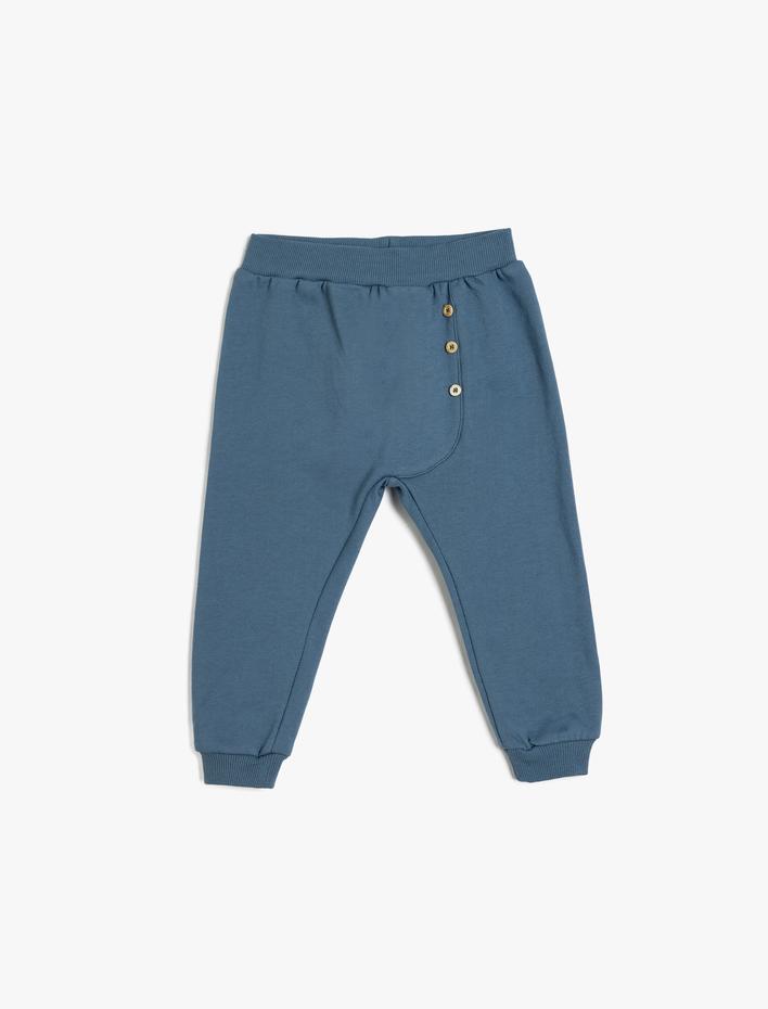 Erkek Bebek Basic Jogger Eşofman Altı Beli Lastikli Dokulu Pamuklu Şardonlu