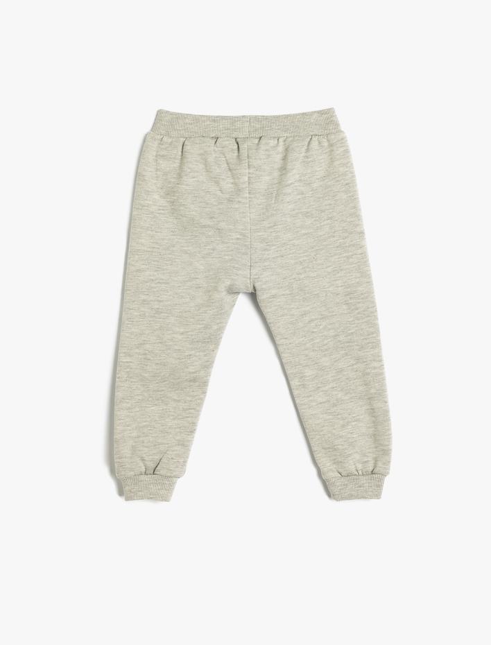 Erkek Bebek Basic Jogger Eşofman Altı Beli Lastikli Dokulu Pamuklu Şardonlu