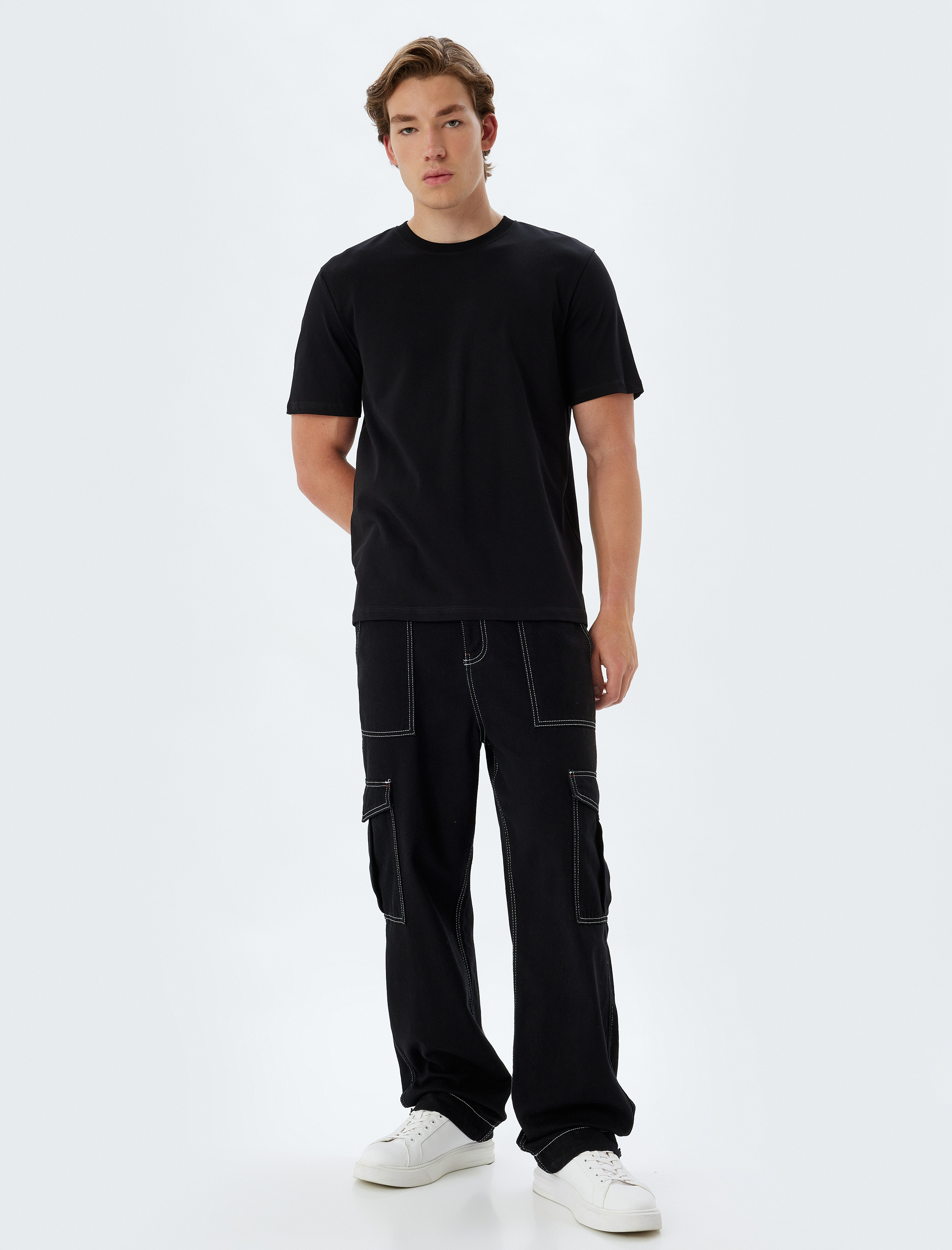   Bisiklet Yaka Kısa Kollu Pamuklu Basic Tişört