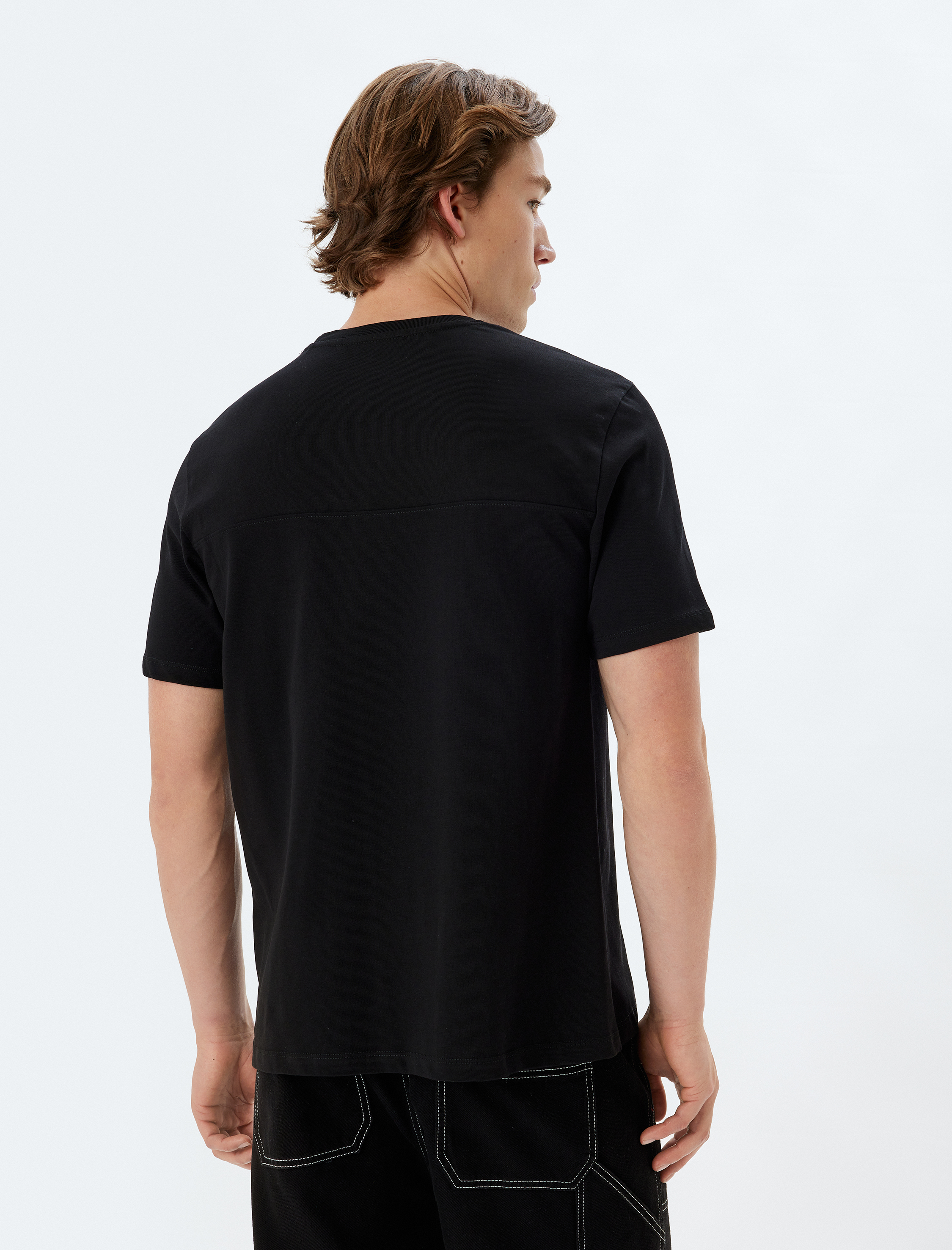   Bisiklet Yaka Kısa Kollu Pamuklu Basic Tişört