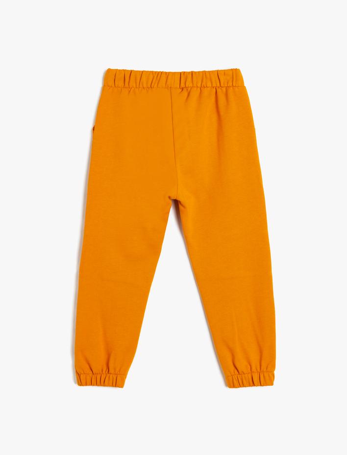 Erkek Bebek Jogger Eşofman Altı Beli Bağlamalı Slogan Baskılı Pamuklu