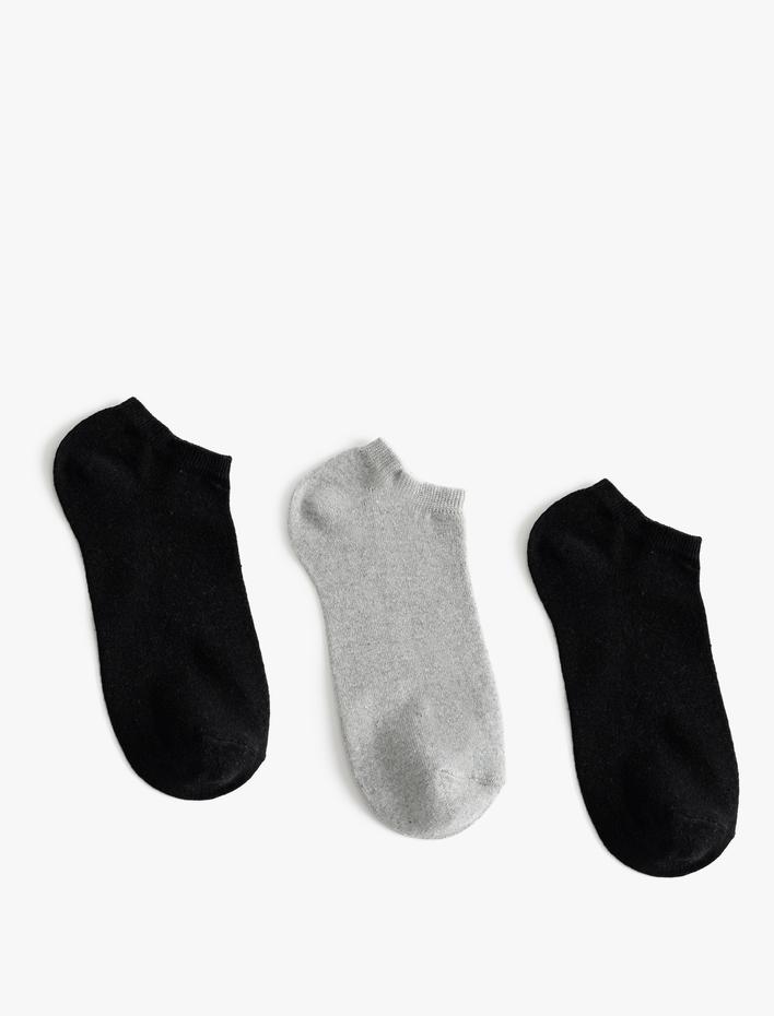 Erkek 3'lü Patik Çorap Seti Pamuk Karışımlı