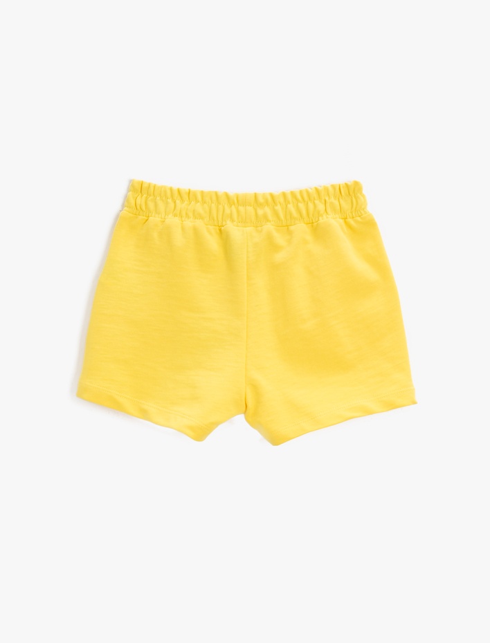 Kız Çocuk Simli Baskılı Şort Pamuklu