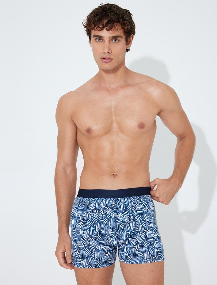  3'lü Boxer Seti Yaprak Baskılı Çok Renkli