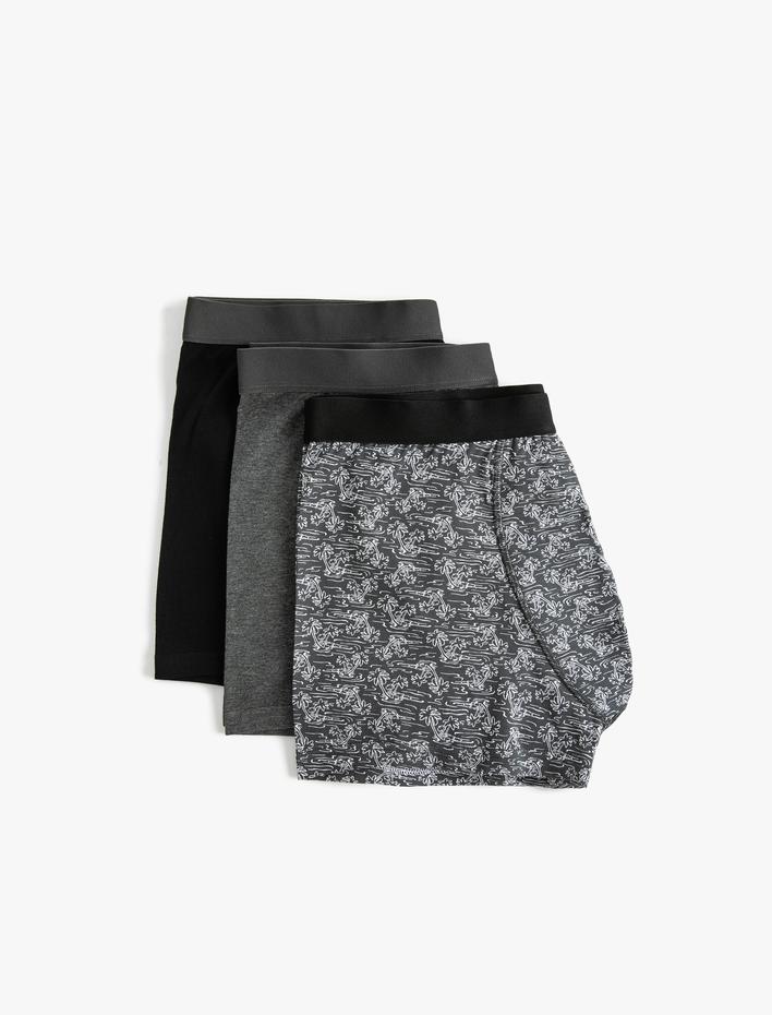  3'lü Boxer Seti Palmiye Baskılı Çok Renkli