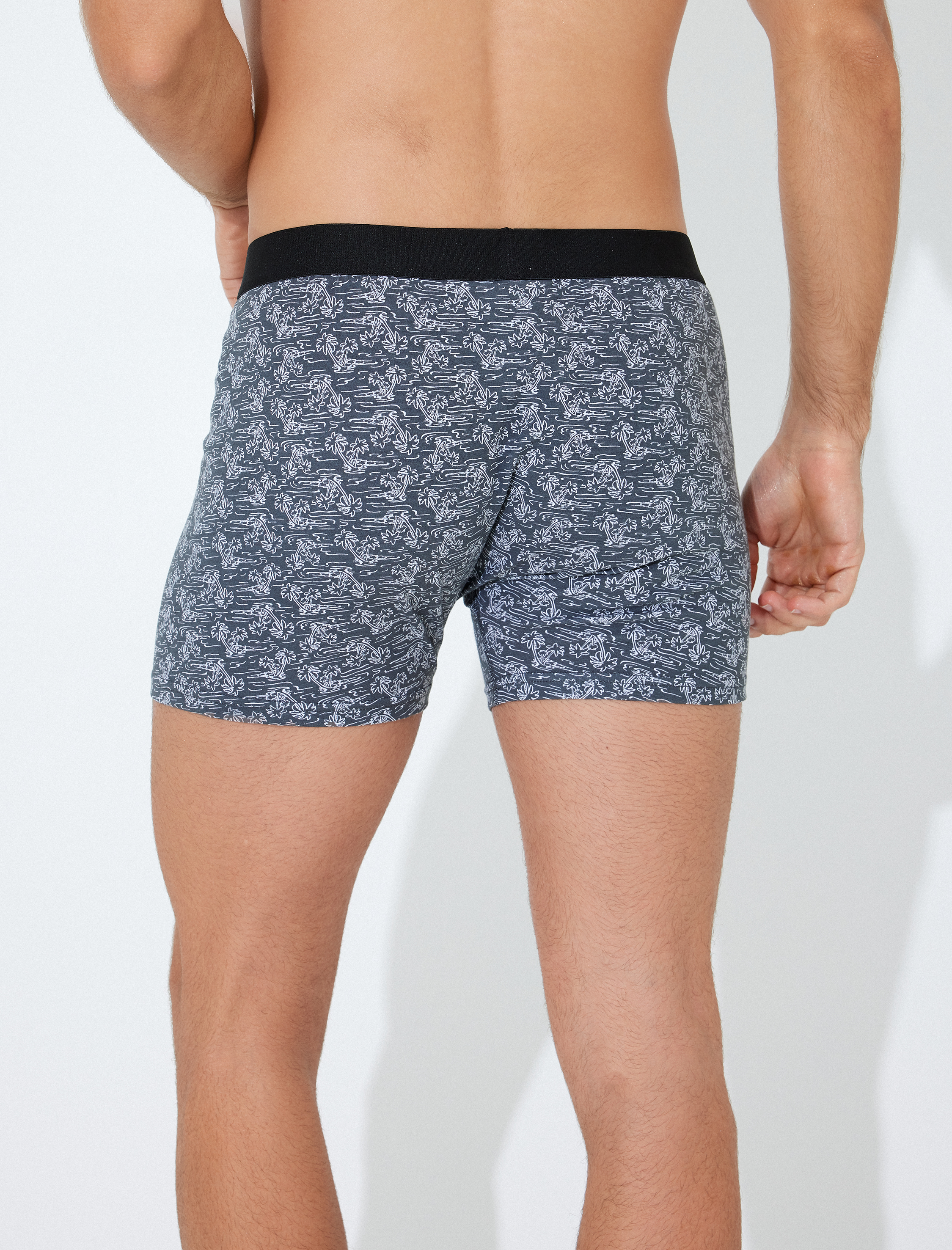 3'lü Boxer Seti Palmiye Baskılı Çok Renkli