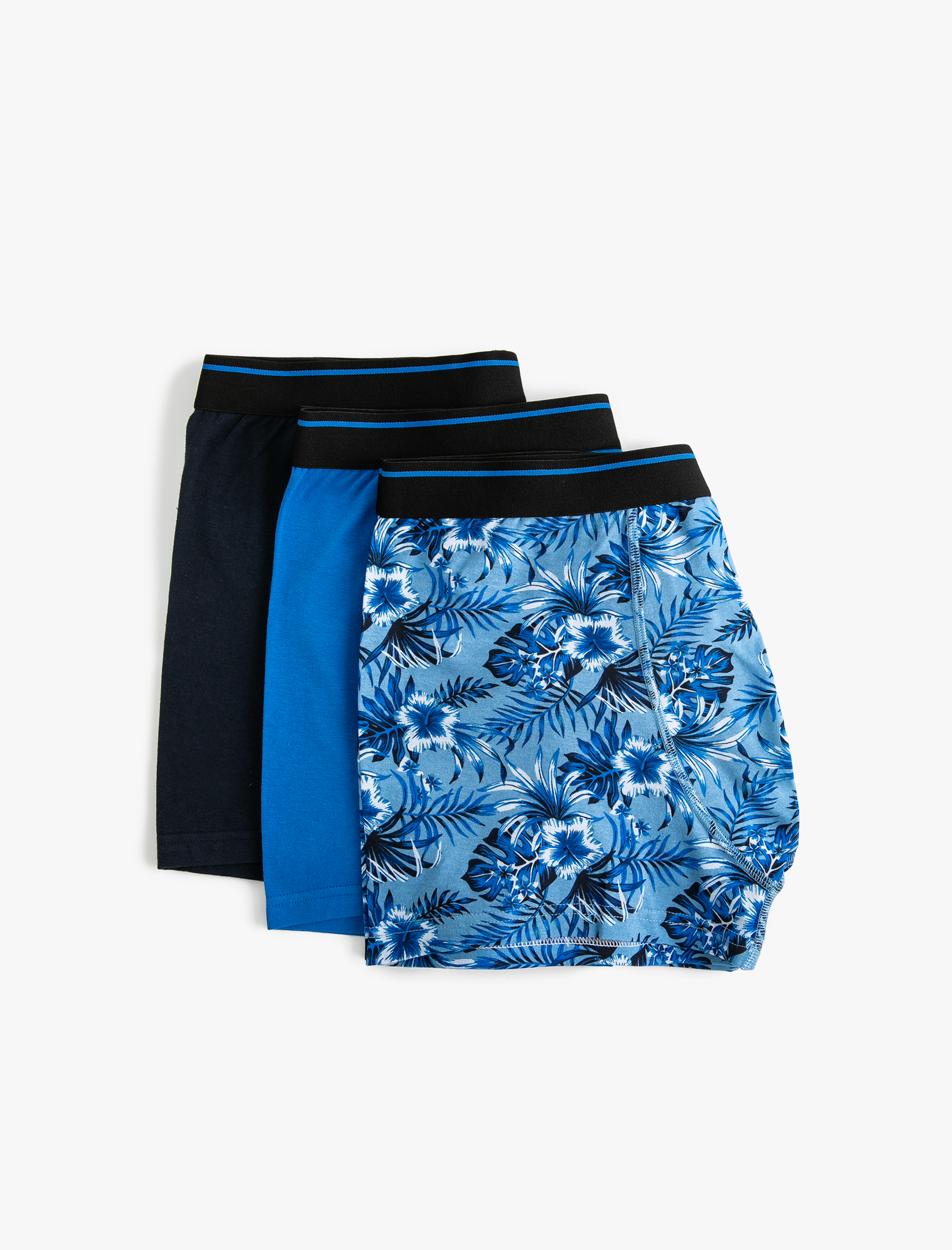   3'lü Boxer Seti Çiçekli Baskılı Çok Renkli