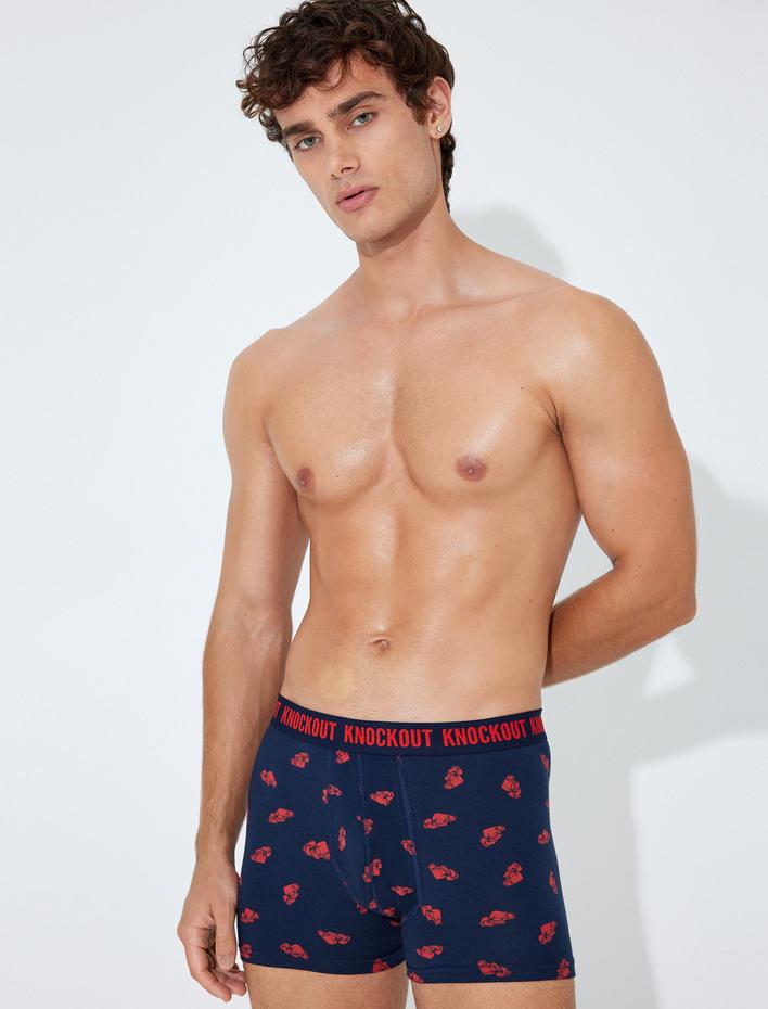  Baskılı Pamuklu 3'lü Boxer Seti