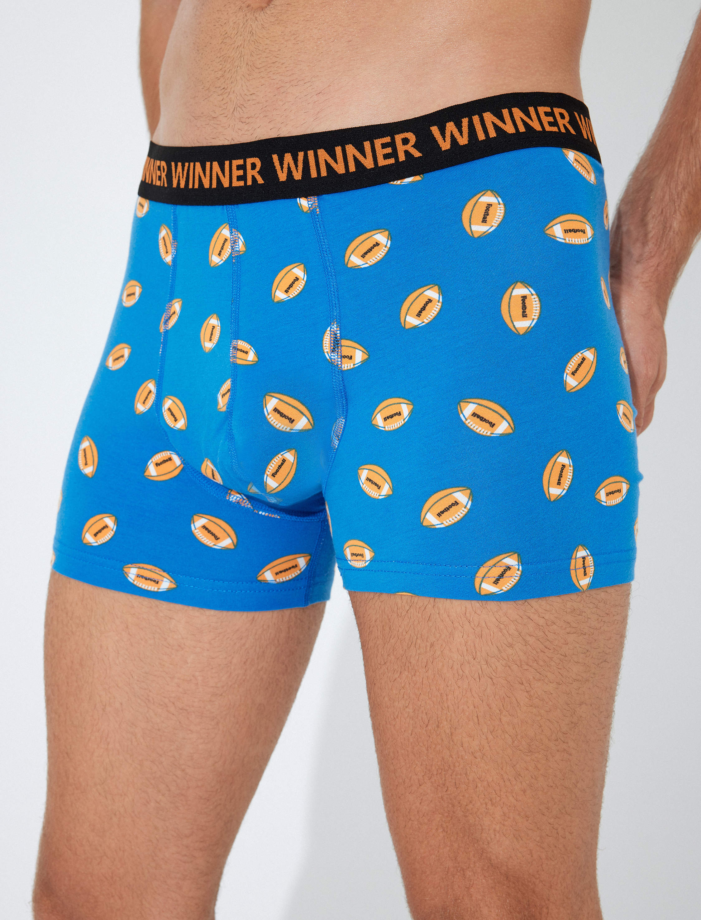 3'lü Boxer Seti Hentbol Baskılı Sloganlı Çok Renkli