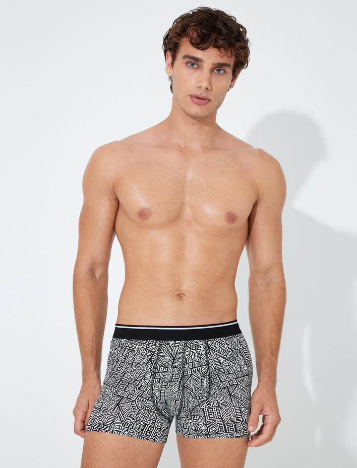  3'lü Boxer Seti Geometrik Baskılı Çok Renkli