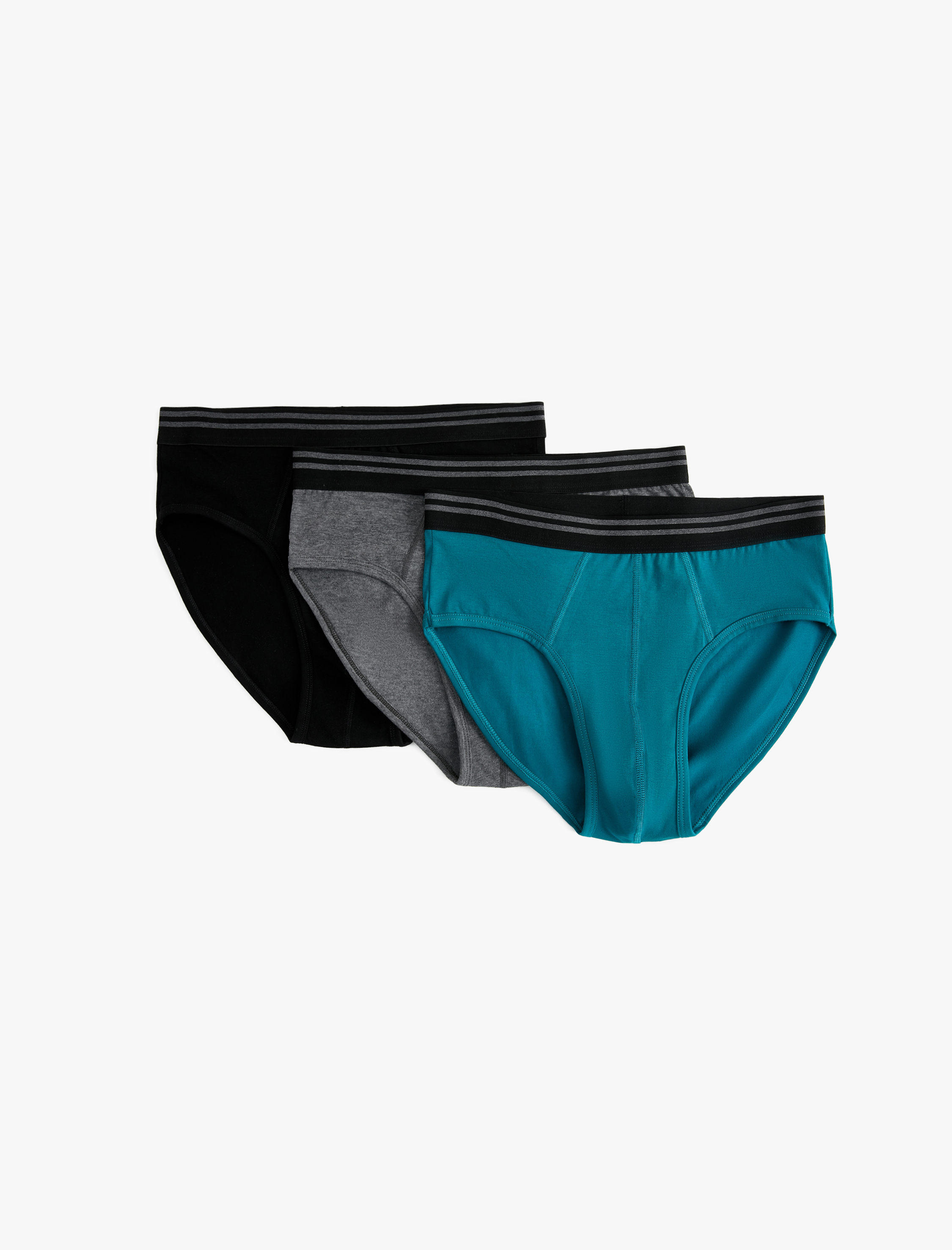   Pamuklu Çizgi Detaylı 3'lü Slip Boxer Seti