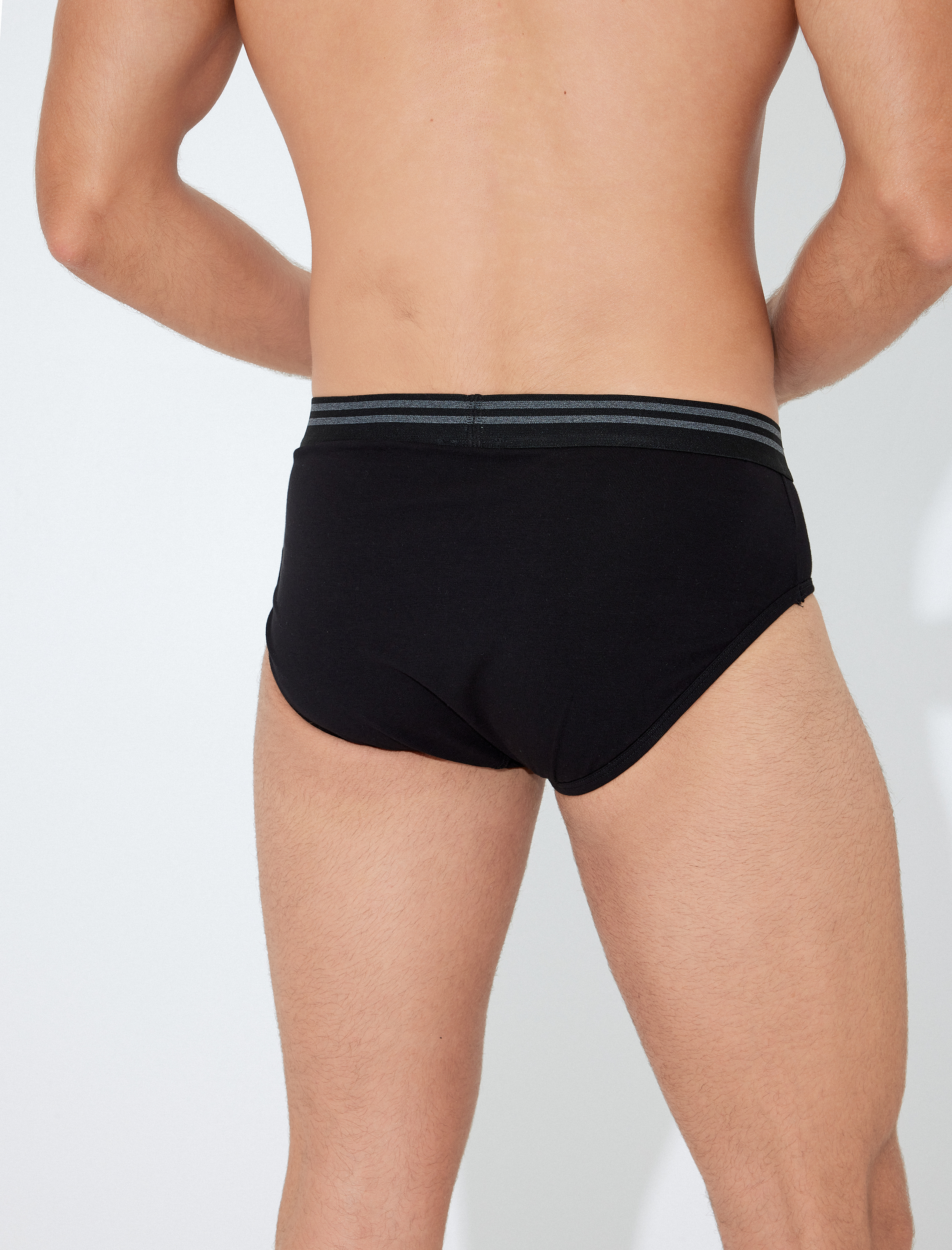   Pamuklu Çizgi Detaylı 3'lü Slip Boxer Seti