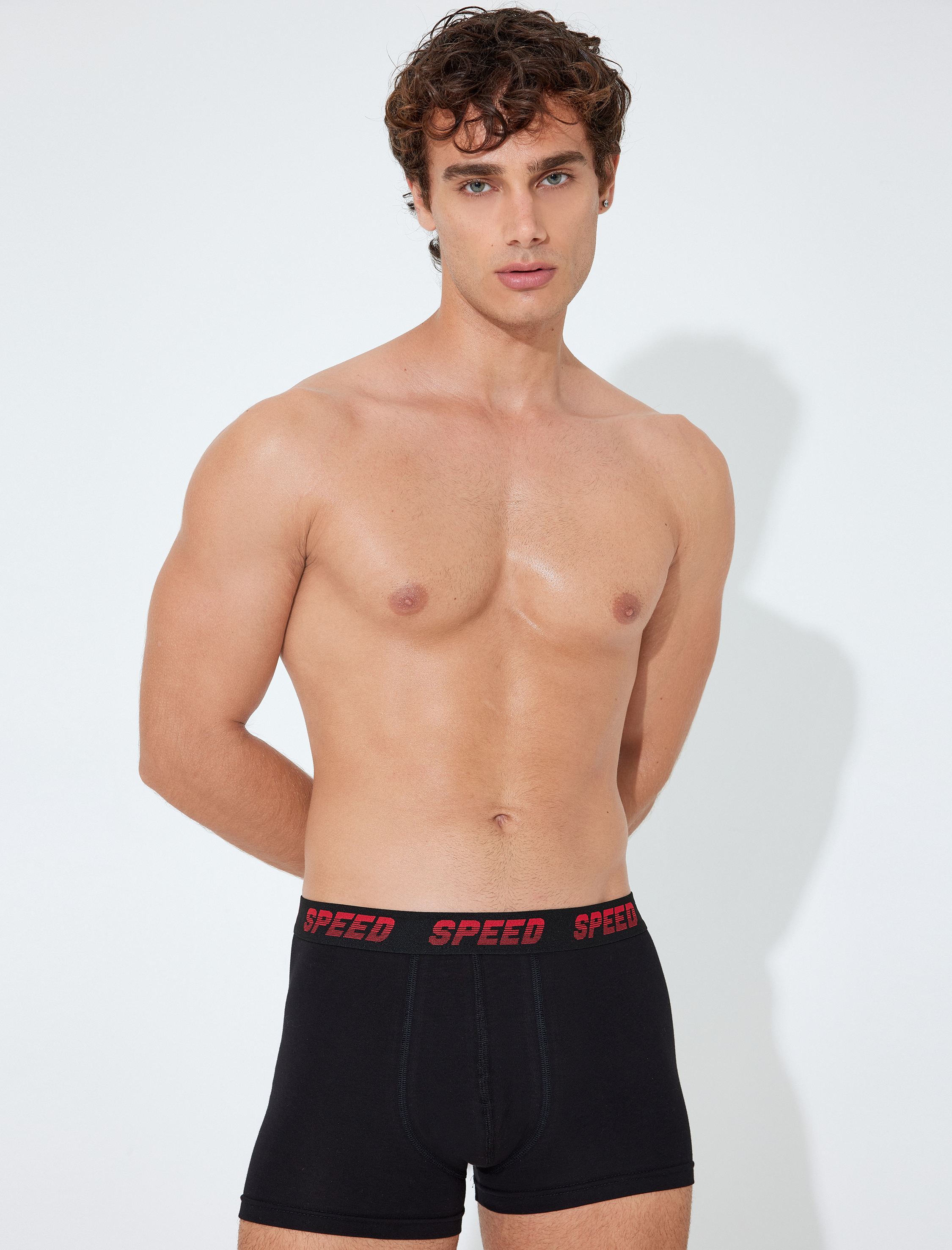 Slogan Baskılı Pamuklu 3'lü Boxer Seti