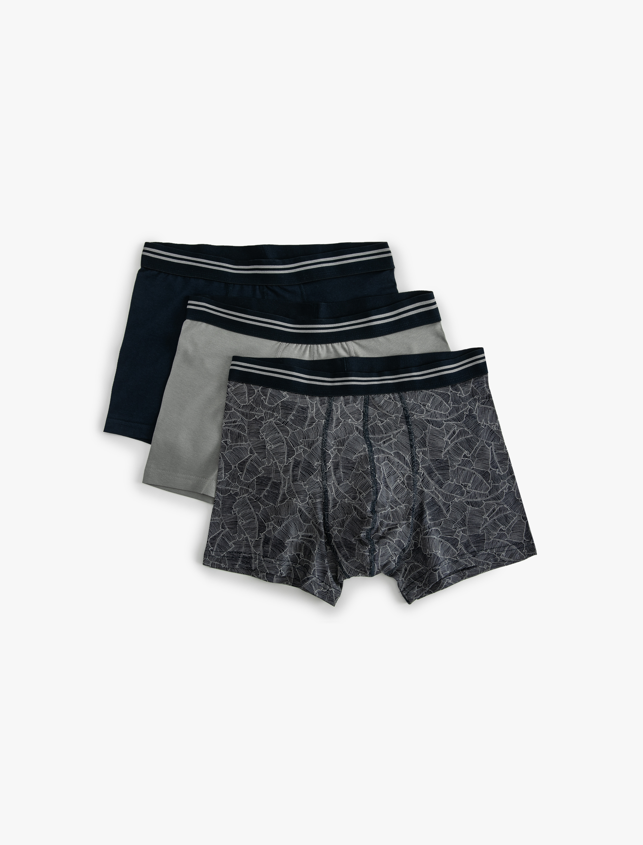   3'lü Boxer Seti Soyut Baskılı Çok Renkli Pamuklu