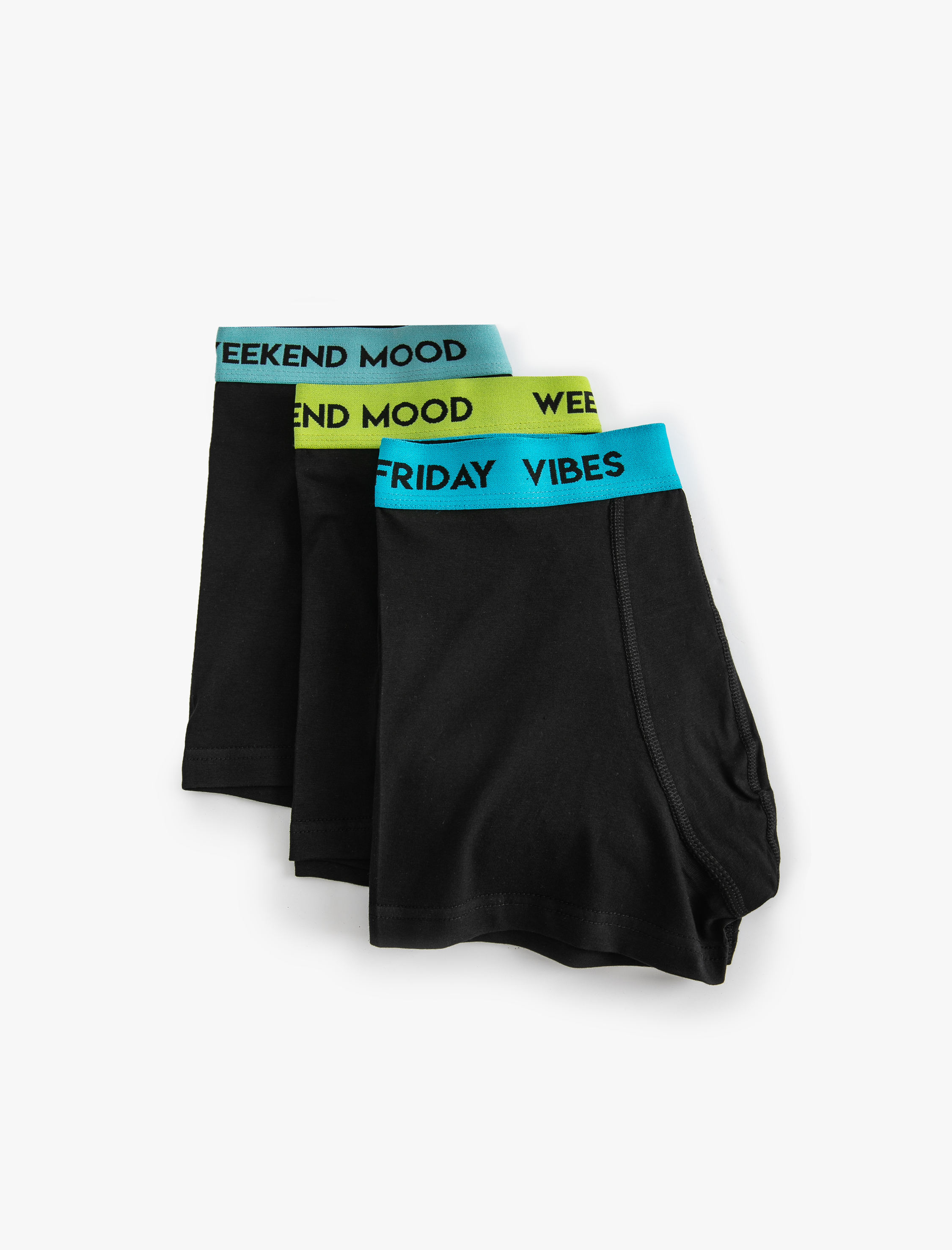 Slogan Baskılı Pamuklu 3'lü Boxer Seti