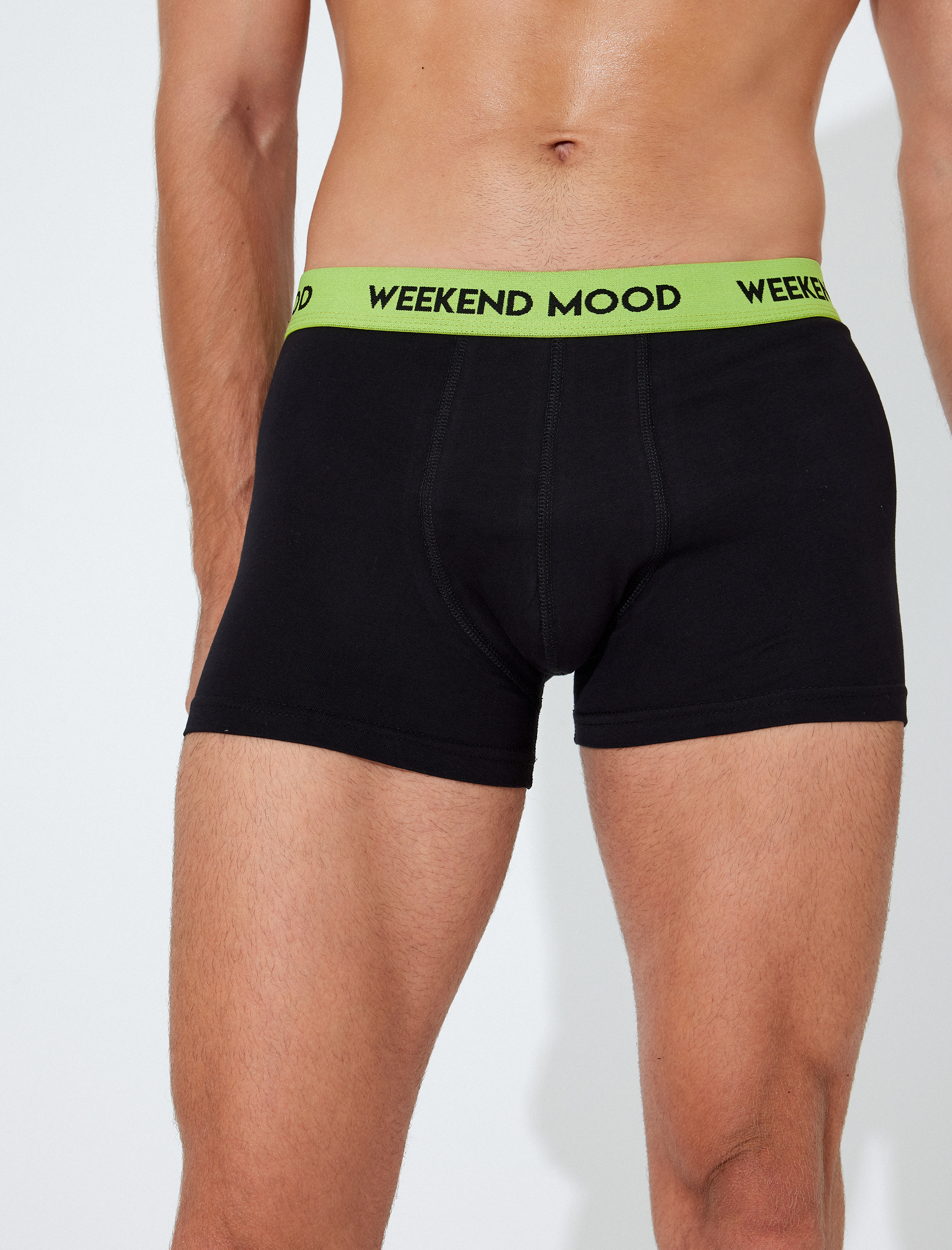 Slogan Baskılı Pamuklu 3'lü Boxer Seti